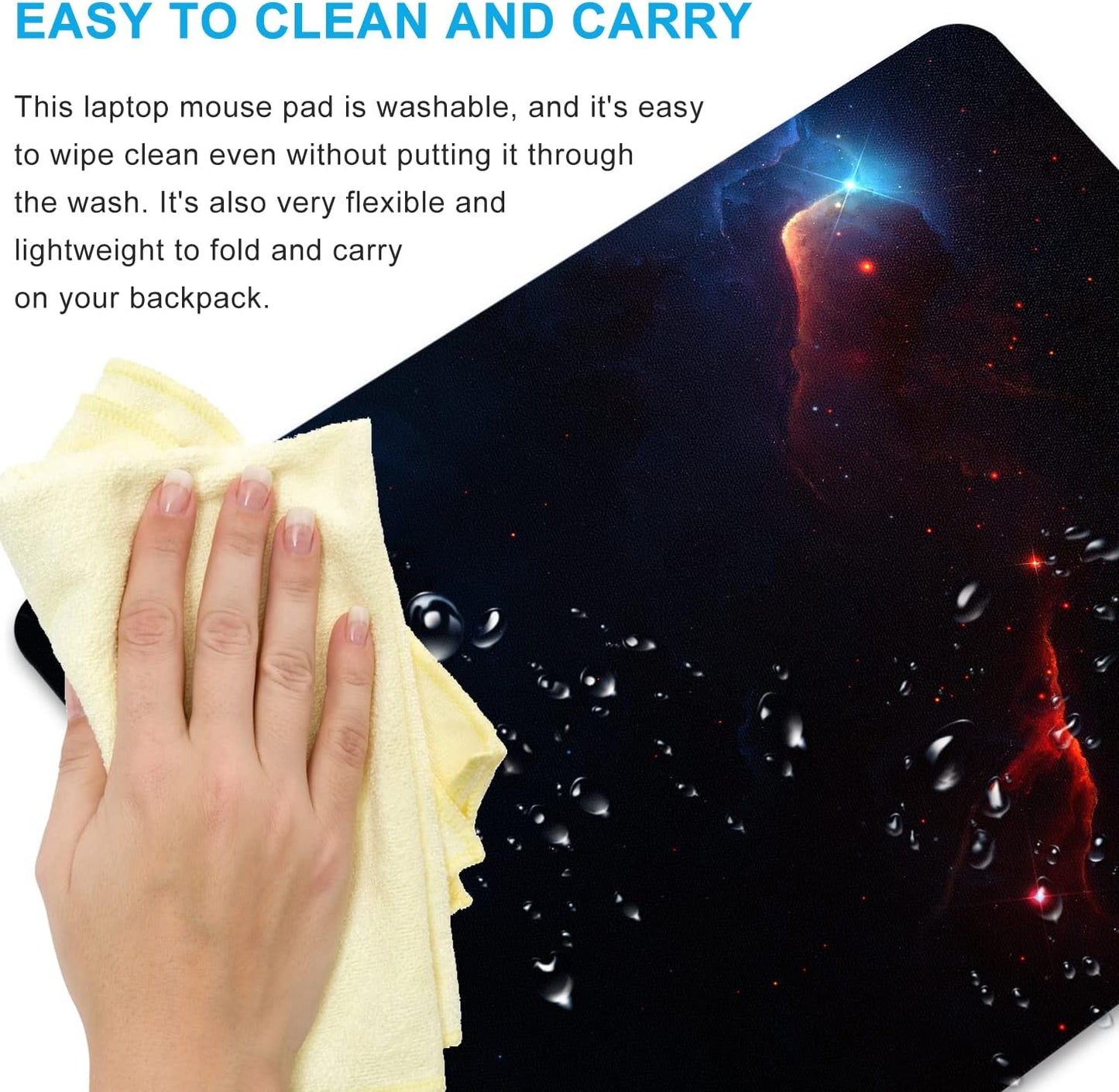 Space Galaxy Mouse Pad Personalized Design Customized Square Office Rubber Mouse Pad 9.5x7.9 Inch