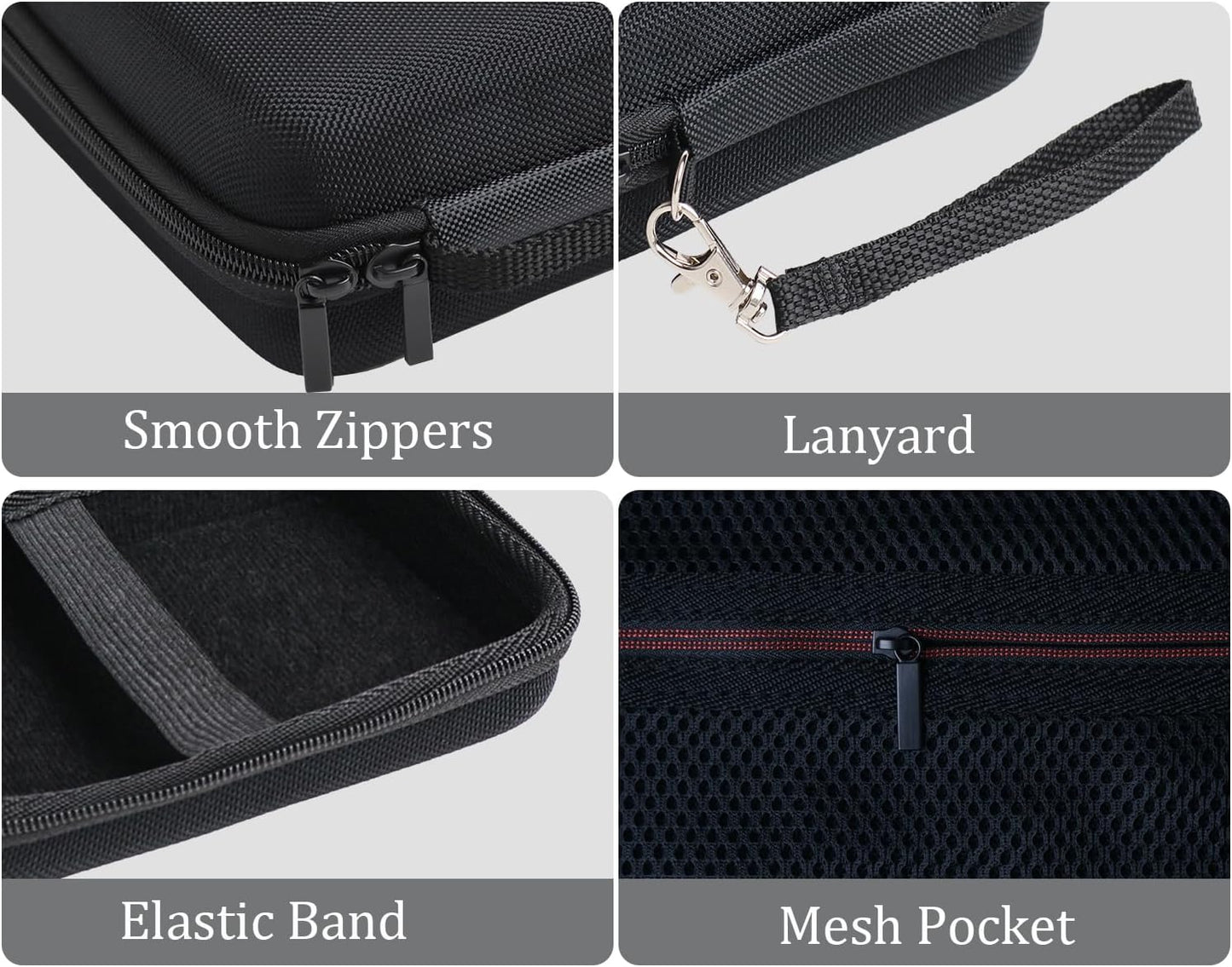 Labels Printer Case Compatible with Nelko P21/TYPONOS P21/Niimbot D11/Phomemo D30 D35/JADENS D11/ORGBRO X1 X3 S001 Label Maker Machine, Mesh Pocket for Label Printer Tape Accessories