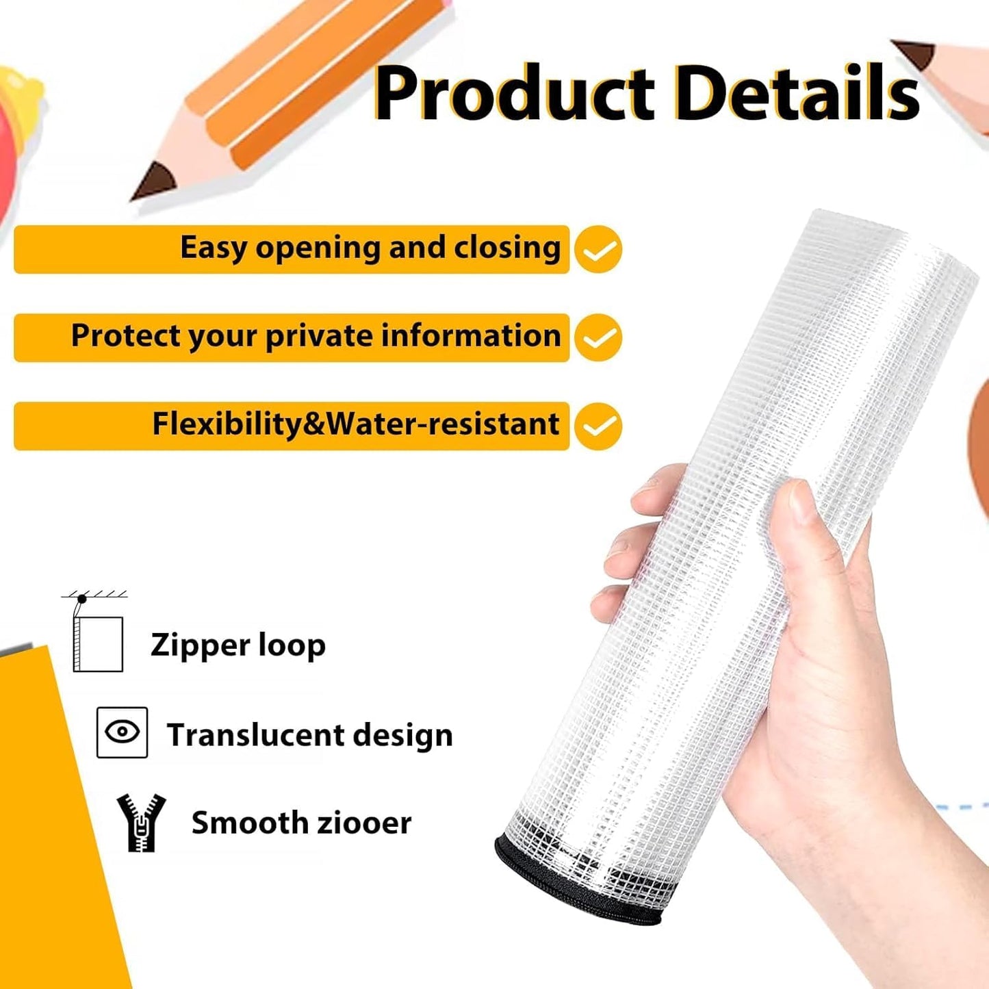 24pcs A4 Mesh Zipper Pouch File Bags, 12pcs Large A3 and 12pcs Letter A4,Black Reusable Zipper Bags for Organizing Storage, Waterproof Puzzle Bag, Board Game Storage and School Office Supplies