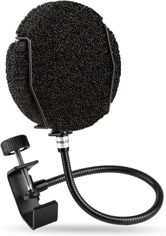 Pop Filter for Microphone - Sponge Layered Pop Wind Screen with Enhanced Flexible 360° Gooseneck
