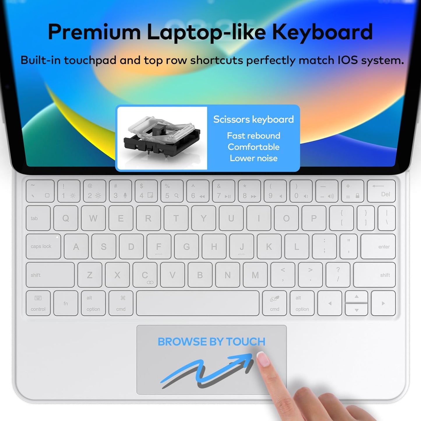 Keyboard Case for iPad 10th Generation 2022 & 11th (A16, 2025) – Magic-Style Keyboard with Multi-Touch Trackpad – Floating Cantilever Stand – Magnetic Case for iPad 10.9 inch 10th / 11th Gen.