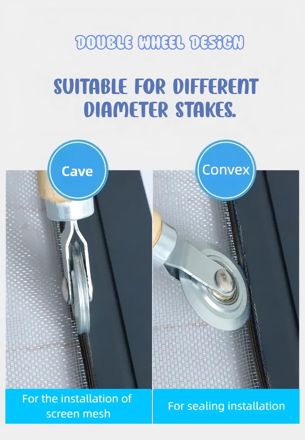 Screen Repair Tool Kit – Includes 2 Types of Screen Roller Tools, 32ft Screen Retainer Spline, and Spline Removal Hook – 4-in-1 Window & Door Mesh Installation Set