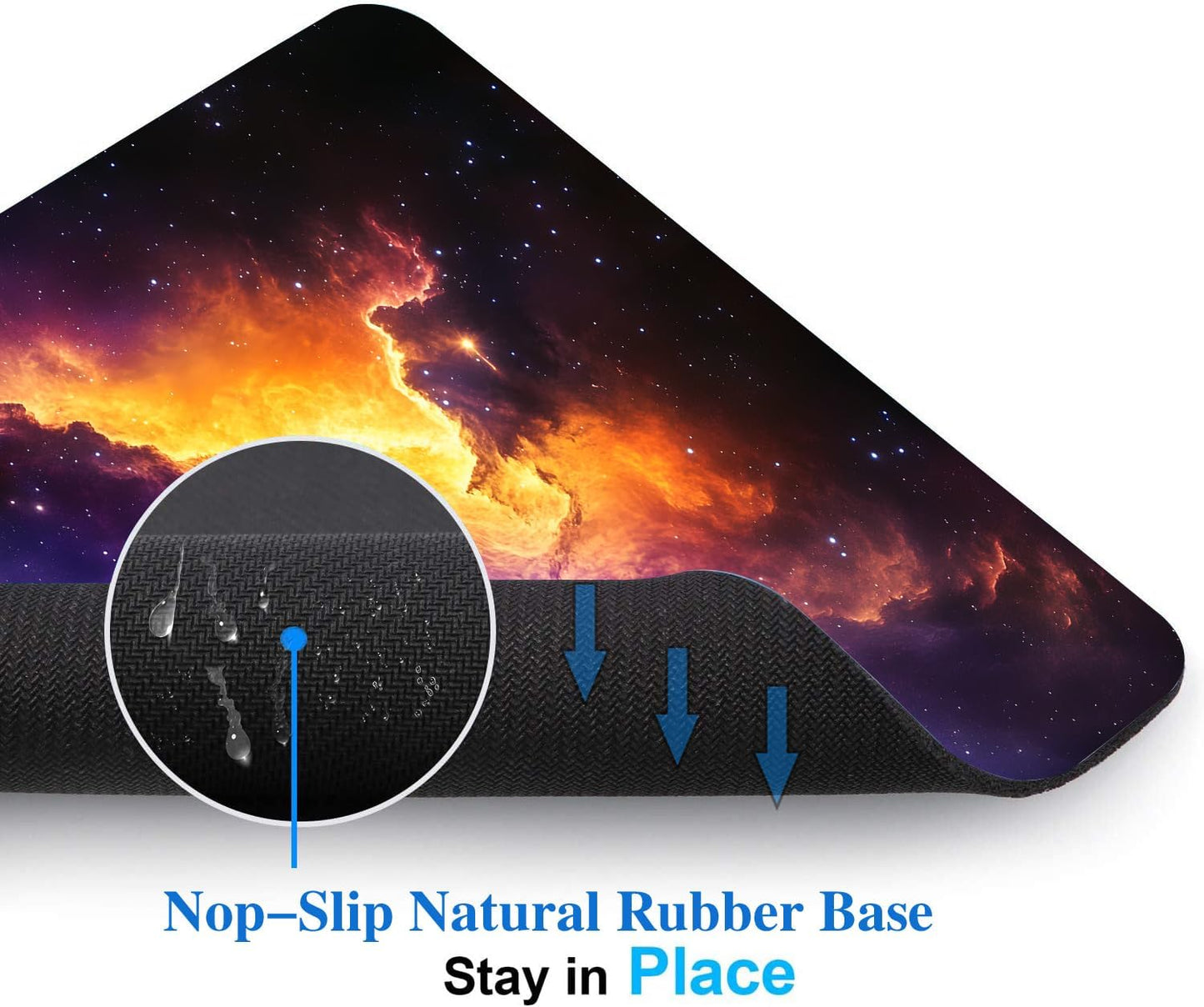 Nebula Galaxy Space Mouse Pads for Desk, Portable Wireless Computer Mouse pad Small Design with Women, Non-Slip Rubber Base Laptop Mousepad 9.5" x 7.9" Smooth Surface for Office & Travel