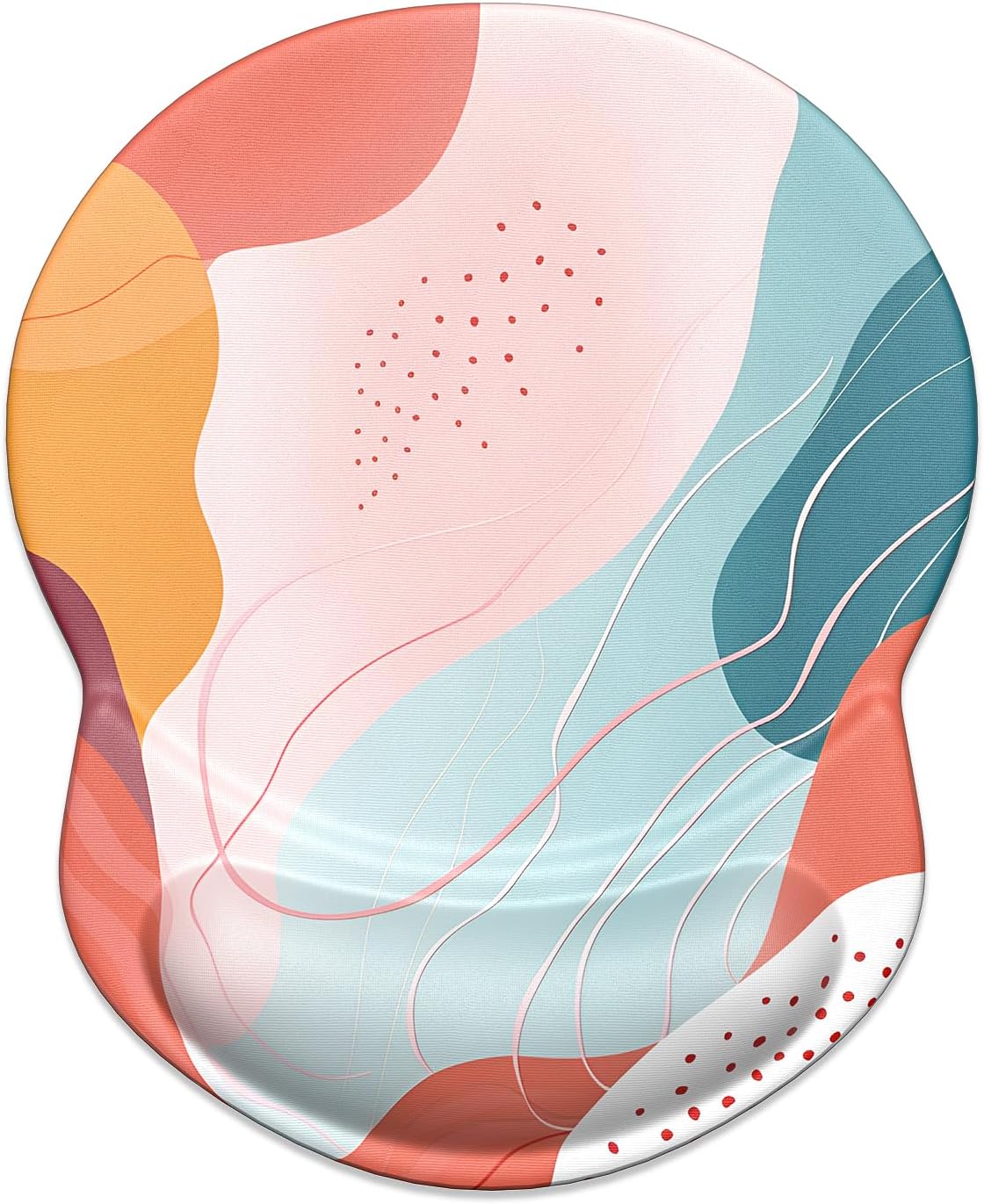 ITNRSIIET Ergonomic Mouse Pad with Gel Wrist Support Small Wrist Rest Smooth Surface Non-Slip PU Base Comfortable Office Supplies Pain Relief, 8.7 x 7.2 inches, Art Style Pattern