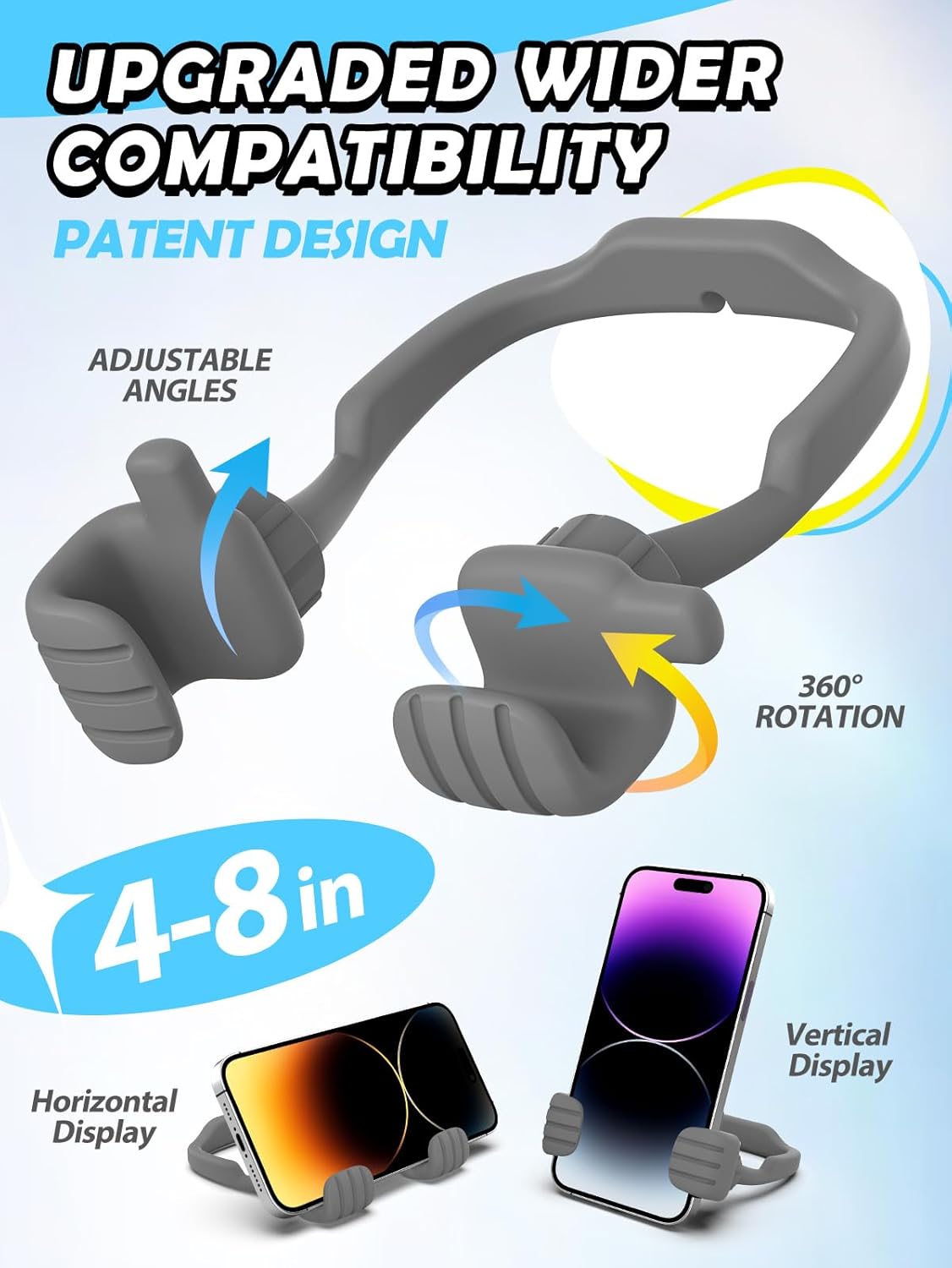 Dad Gifts for Fathers Day from Daughter Son Cell Phone Stand: Upgrade Adjustable Thumbs Up Lazy Phone Holder for Desk Fun Birthday Gifts for Grandma Teens Girls Boys Adults Husband from Wife