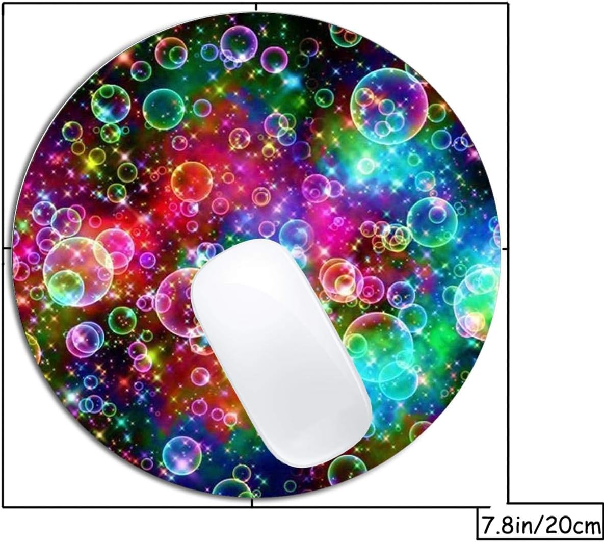 Colorful Bubbles Mouse Pad Round Non-Slip Rubber Mousepad Laptop Office Computer Decor Cute Desk Accessories Customized Design Mouse Pad