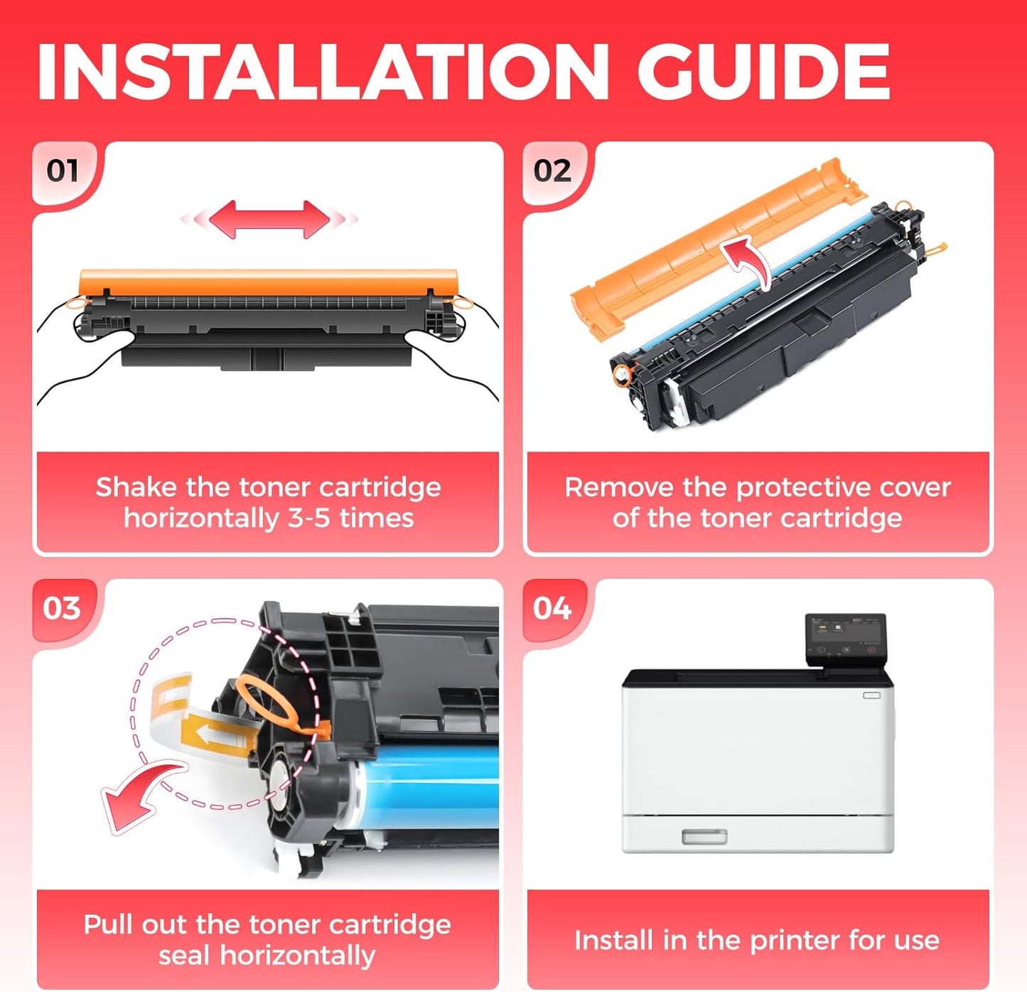 T12 T12L Toner Cartridge Set 4-Pack with chip High Yield Replacement for Canon T12 T12BK T12C T12Y T12M Compatible with Canon ImageCLASS LBP1333C MF1333C i-SENSYS X C1300 C1333i C1333P C1333iF Printer