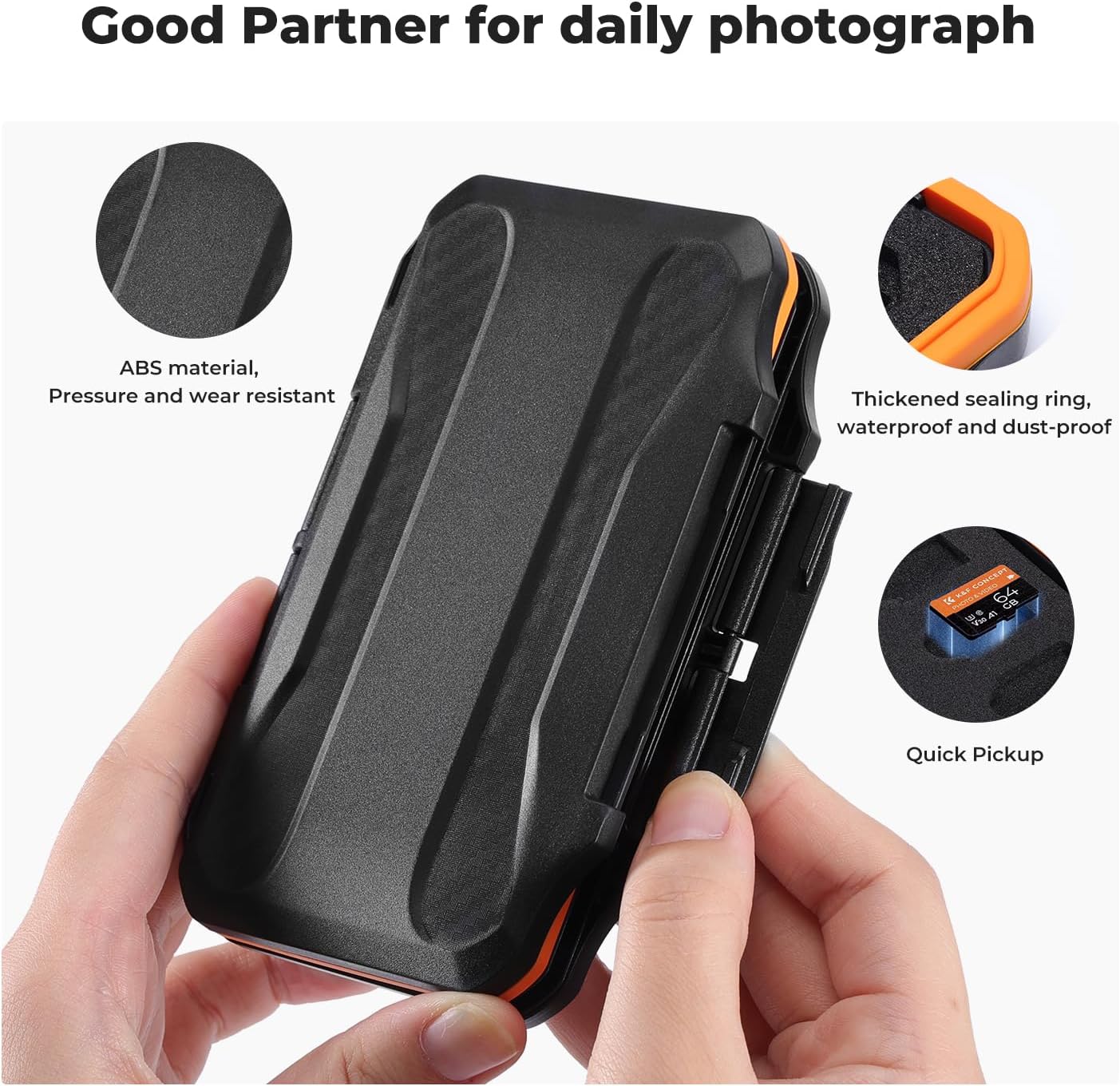 K&F Concept 28 Slot SD Card Case, Water-Resistant Anti-Shock/Dust SD/TF Card Holder/Organizer