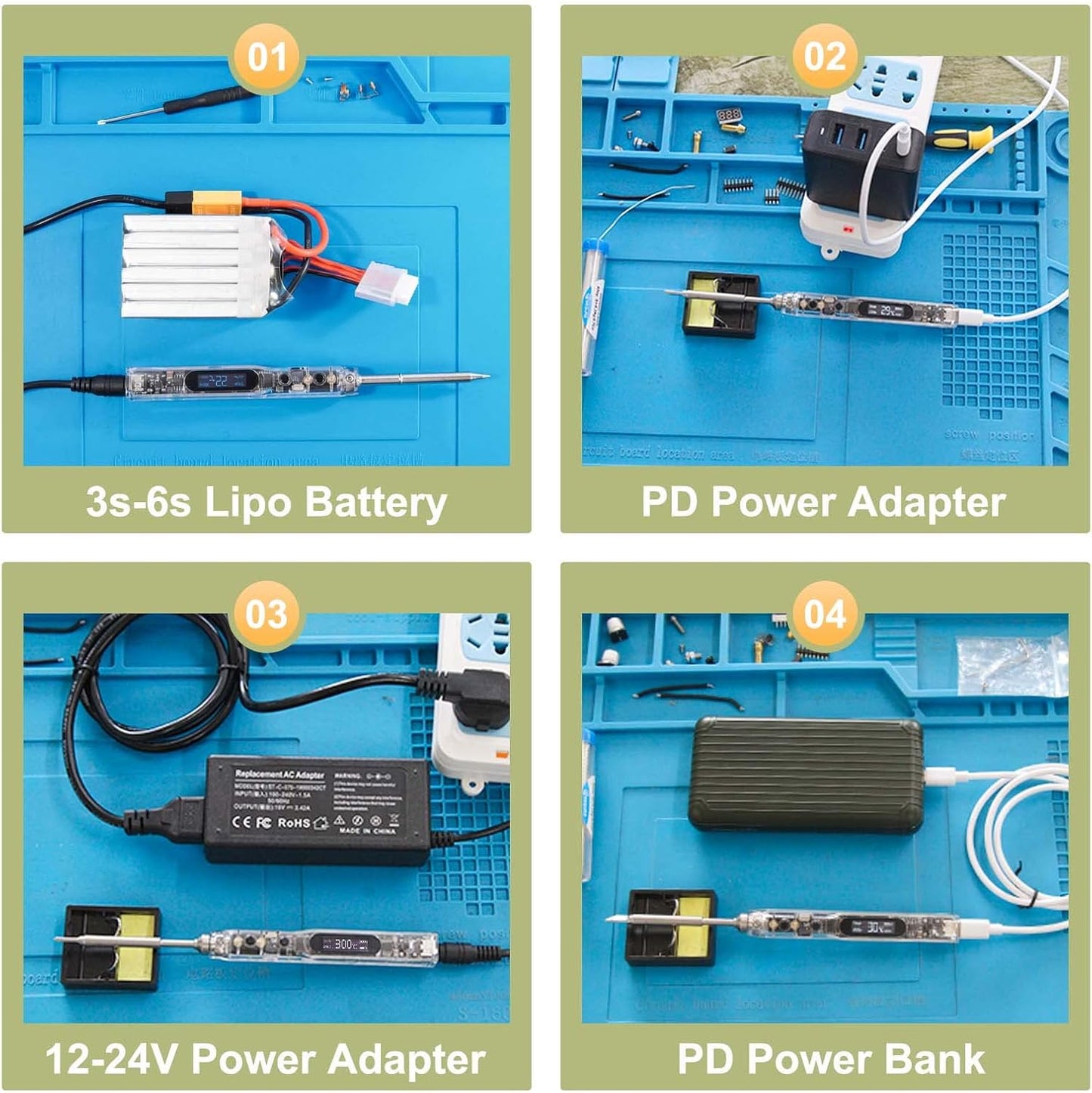 SEQURE SI012 Soldering Iron, 68W Electric Soldering Iron Kit Adjustable Temperature 212°F-842°F, 8S Fast Heating, Digital OLED, Auto Sleep, 19V Power Adapter, 2 Soldering Tips Portable Welding Tool