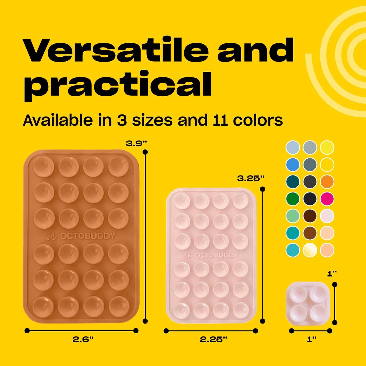 Classic MAX - Silicone Suction Phone Case Adhesive Mount - Hands-Free, Strong Grip Holder for Selfies and Videos - iPhone and Android Compatible - 2.6″ x 3.9″, Caramel Cream