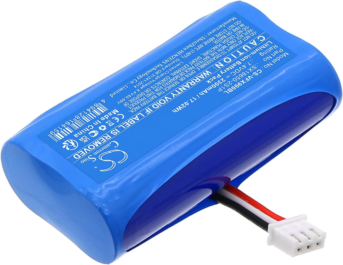 Cameron Sino (2PCS) Replacement for Ver'ifone X970 X990 Battery,fits SX18650-2S1P 2300mAh/7.4V