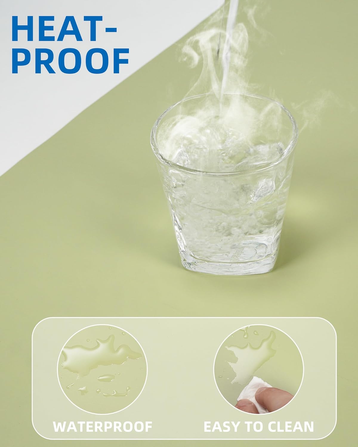 AFIING Leather Desk Pad Protector,Mouse Pad,Office Desk Mat, Non-Slip PU Leather Desk Blotter,Large Desk mat,Waterproof Keyboard mat for Office/Home/Decor (Olive Green,35"" x 17"")