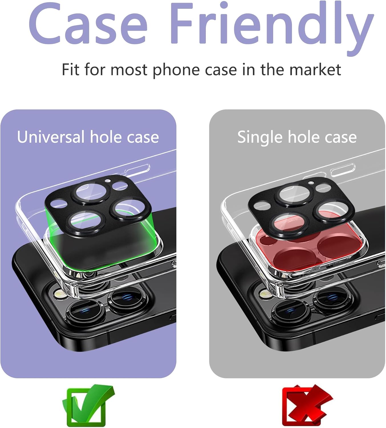 2 Pack Camera Lens Protector for iPhone 14 Pro/iPhone 14 Pro Max,[Not Easy to Breakn ] AR Tempered Glass Strong Adsorption Metal Camera Cover Screen-Black