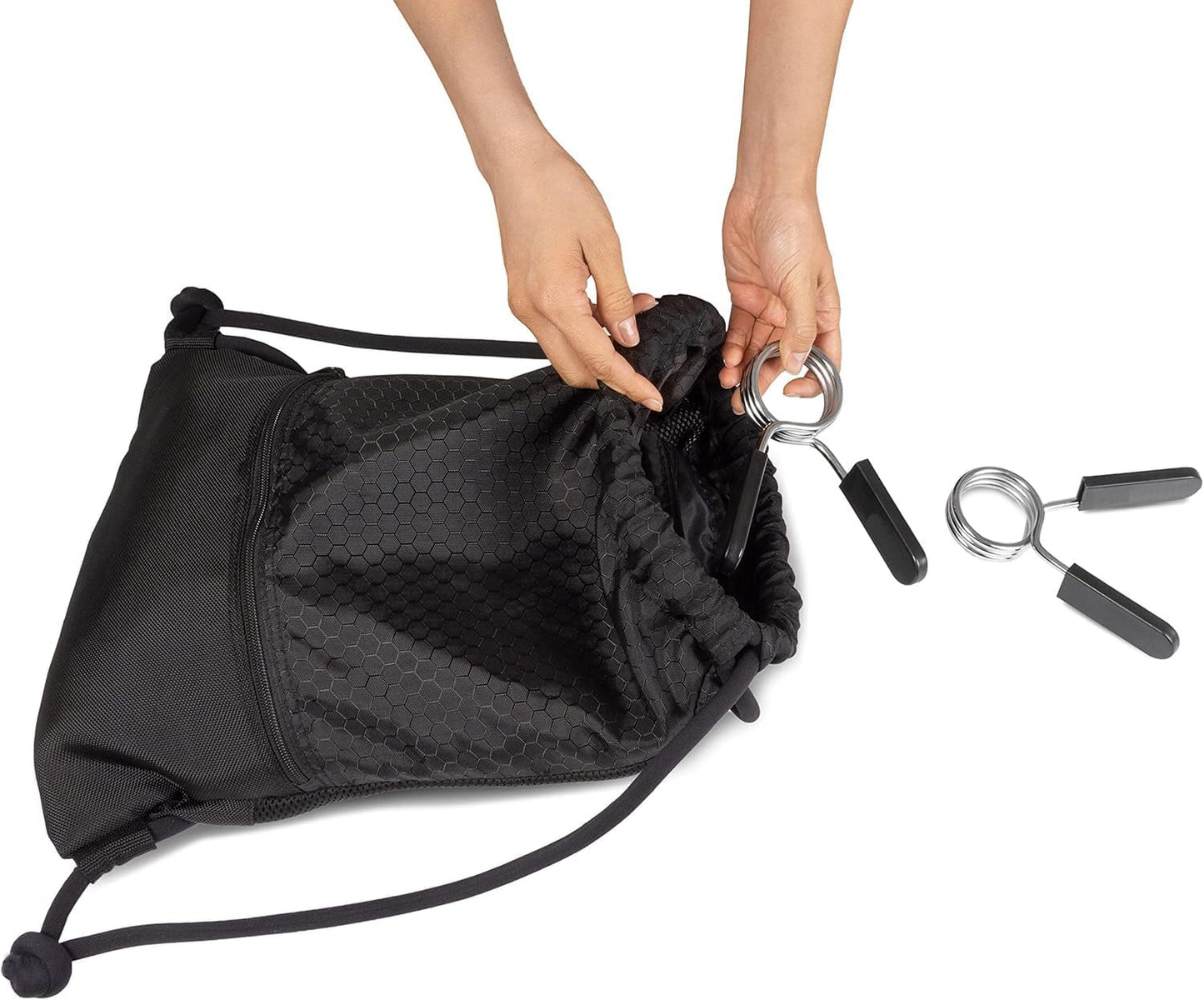 2Pcs Black 2 Inch Barbell Clamps, Stainless Steel Spring Collar Clips Weight Bar Clamps Dumbbell Barbell Handle Locking Clip for Weightlifting Strength Gym Fitness Training Accessories, Collars