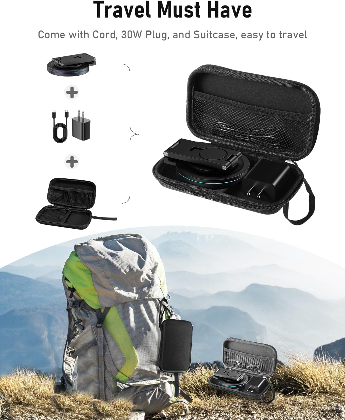 2025 Upgraded Qi2 Foldable 360º Rotatable Zinc Alloy 3 in 1 Magnetic Wireless Charging Station,3-in-1 Qi2 Charger for Apple iPhone 12~16,iWatch,AirPods(30W Adapter & Case Included)(Silver)