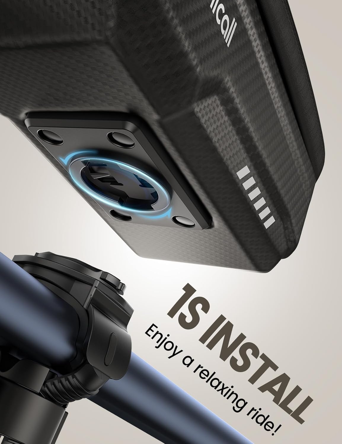 Lamicall 2 Pack Bike Frame Bag Waterproof - [1s Release] [2 in 1] Bike Phone Bag, Bike Phone Holder Mount, Bicycle Top Tube Bag, Cycling Pouch with Rain Cover, Bike Accessories for Phones Under 7"