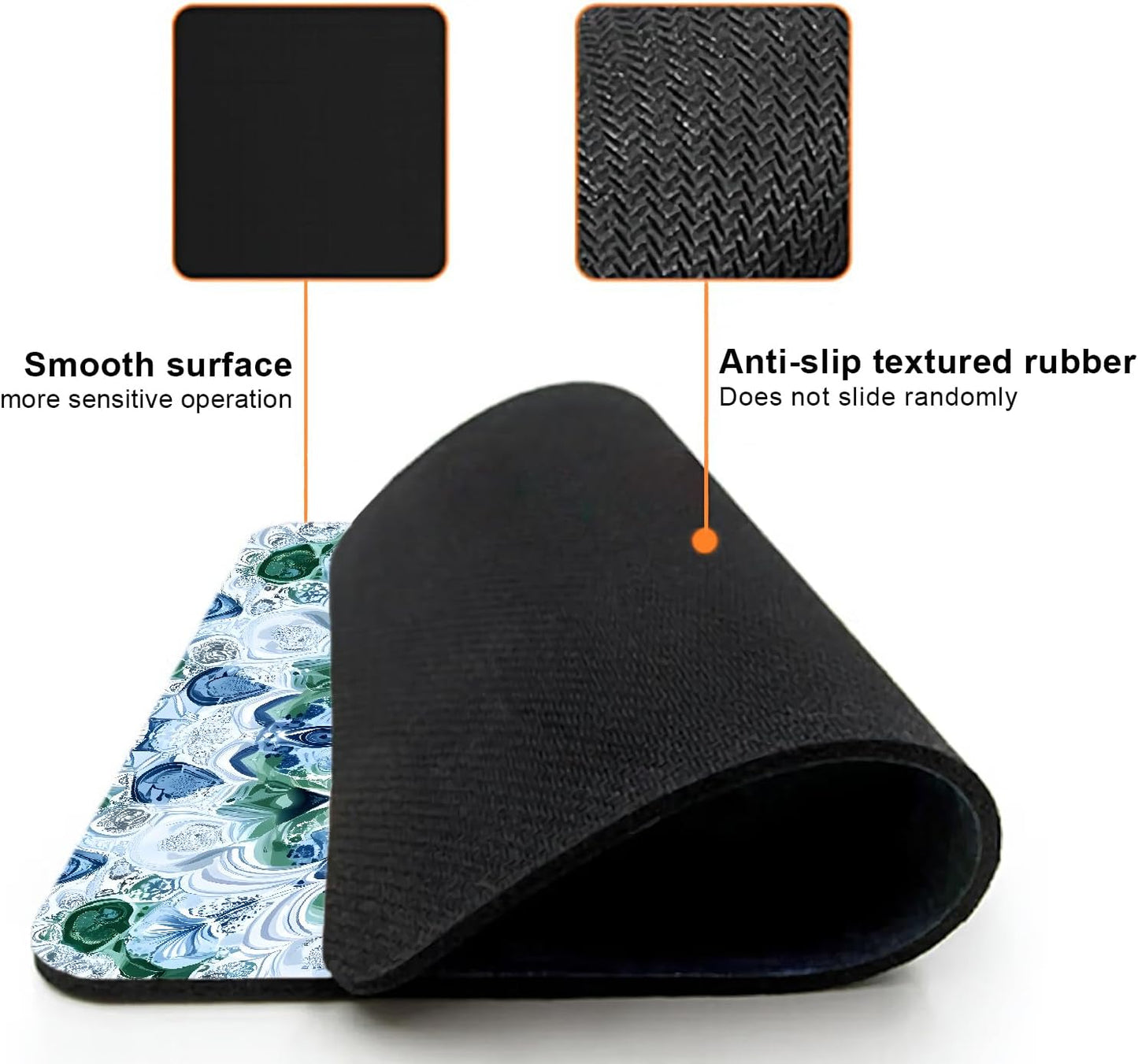 Mouse Pad, Cute Aesthetics Mandala Pattern Mouse Pads for Desk, 9.5" x 7.9" Non-Slip Rubber Base Computer Mousepad with Women, Portable Square Design for Wireless Mouse and Pad Laptop Office & Travel