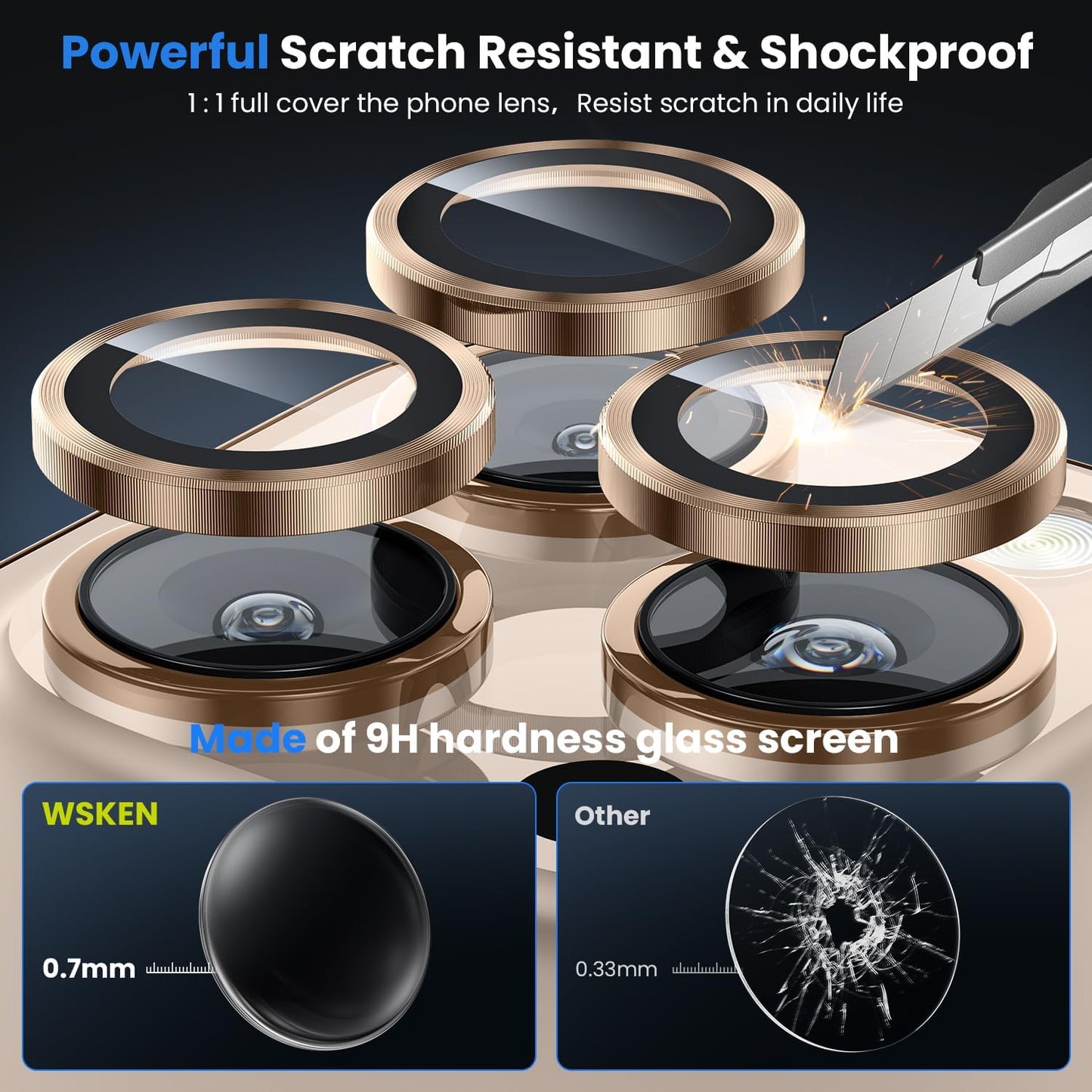 WSKEN for iPhone 16 Pro/iPhone 16 Pro Max Camera Lens Protector - [Original Shooting Model] Shatterproof Ultra HD Tempered Metal Glass Camera Screen Protector Cover Film Accessories