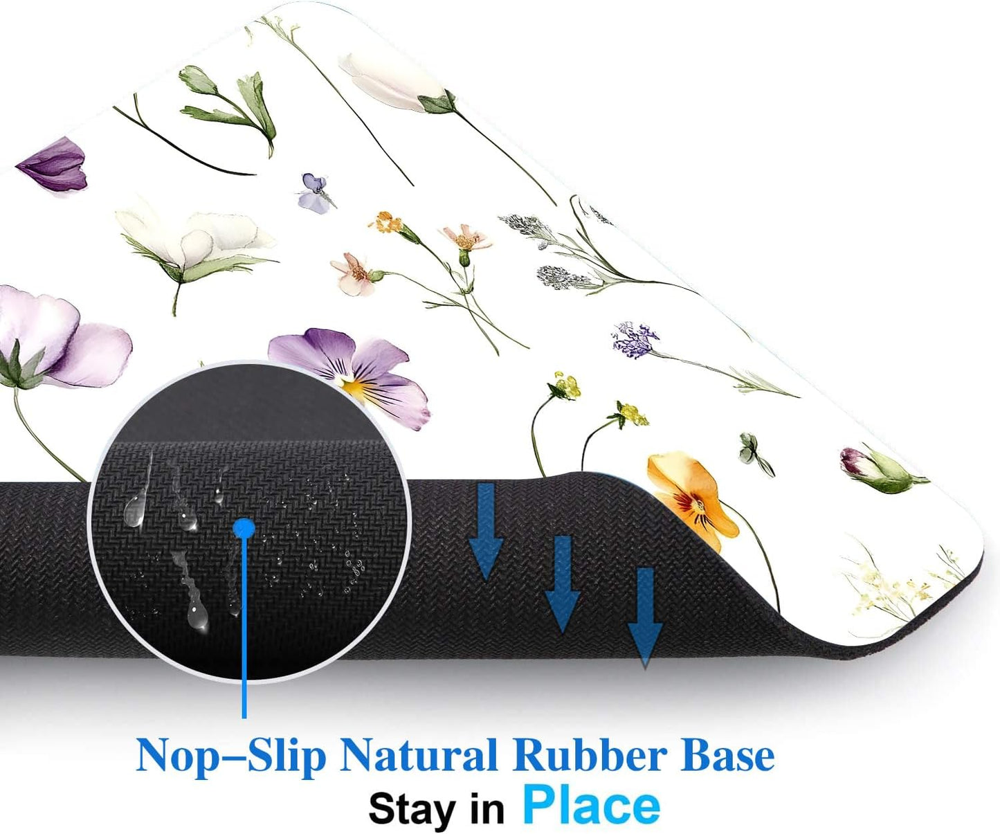 Purple Floral Potted Plants Mouse Pads for Desk, Portable Wireless Computer Mouse pad Small Design with Women, Non-Slip Rubber Base Laptop Mousepad 9.5" x 7.9" Smooth Surface for Office & Travel