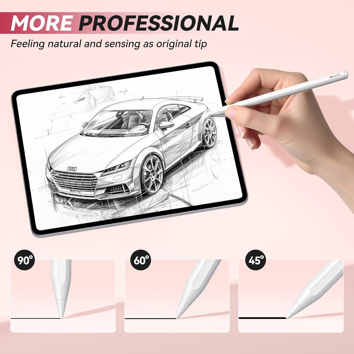 4Pack Replacement Pencil Tips for Apple Pencil Pro,Upgraded Pencil Tips Fit for Apple 2nd 1st Gen USB-C,Wear-Resistant & Precise Control Needle Pencil Tips with Case,IPad Pro Pencil Sets