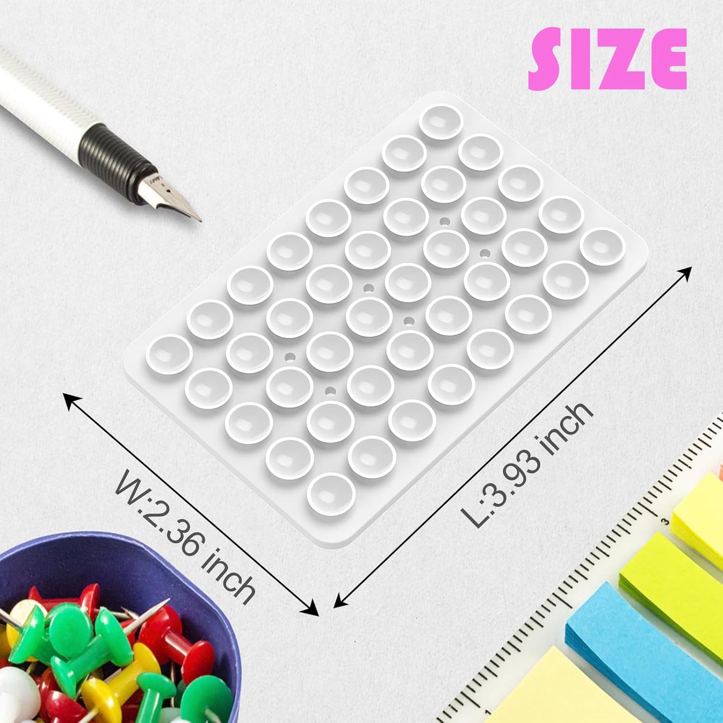 Double Sided Silicone Suction Phone Holder Mount, Silicon Accessory for iPhone and Android, Hands-Free Mirror Shower Phone Holder, TikTok Videos and Selfies (White)