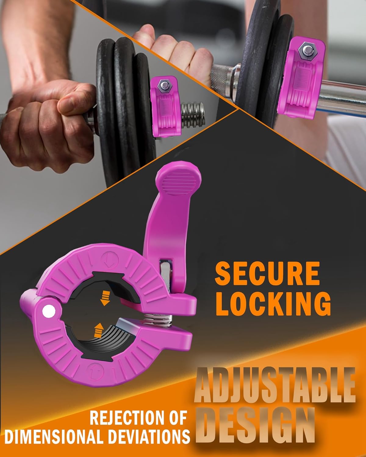 MAXRICH Barbell Clamp 1 inch Multiple Sizes & Adjustable Weight Clips for Quick Release Barbell Collars