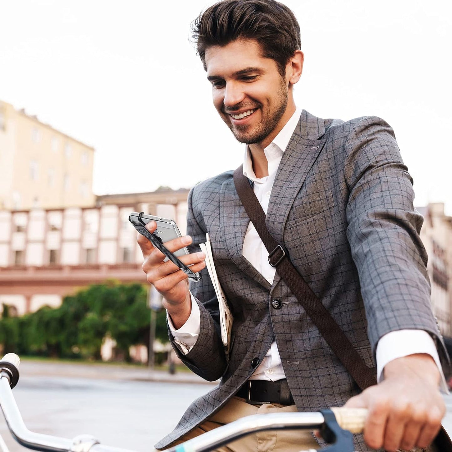 Weewooday 6 Pieces Mobile Phone Security Hand Strap Holder Security Hand Grip Phone Accessory for 5.2-7.5 Inch Smartphones