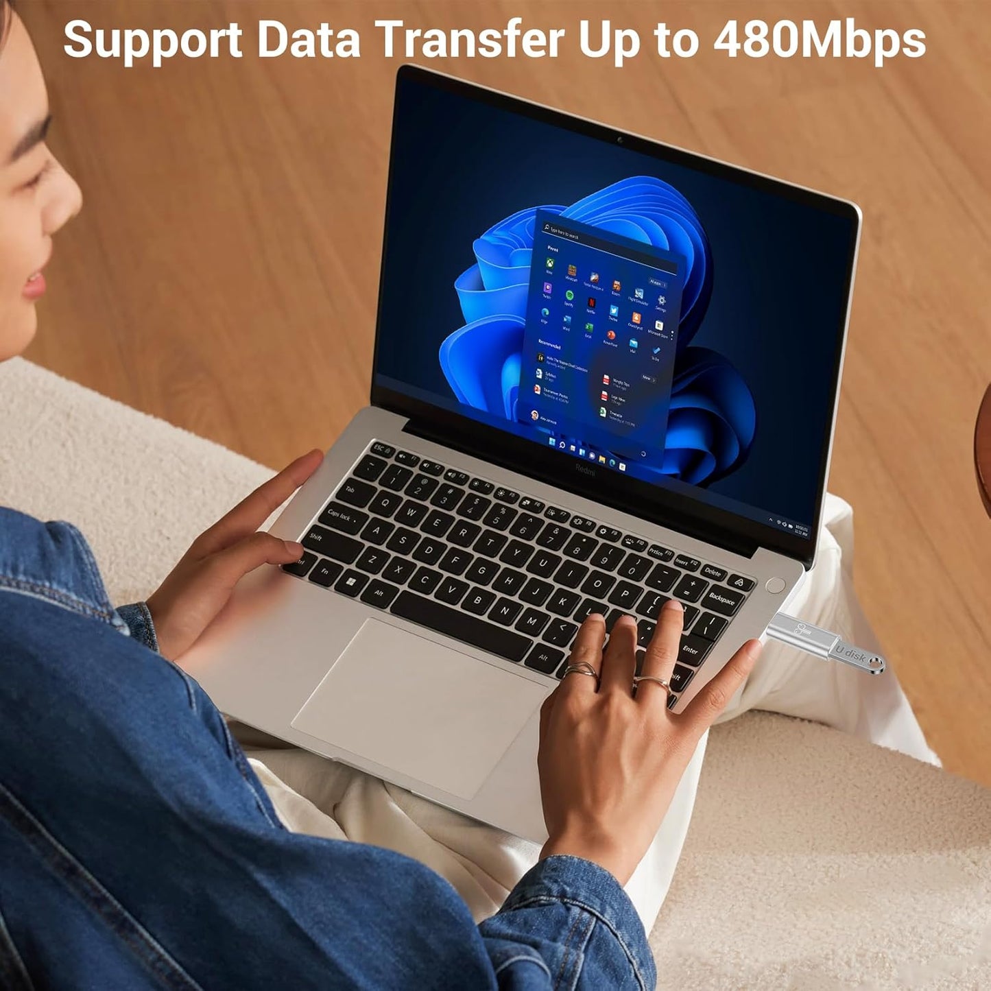 Temdan 2 Pack Lightning to USB C Adapter for iPhone 15/16 Pro/Pro Max/Plus, Support Audio/OTG Adapter, Type C Charger Connector Cable, Silver