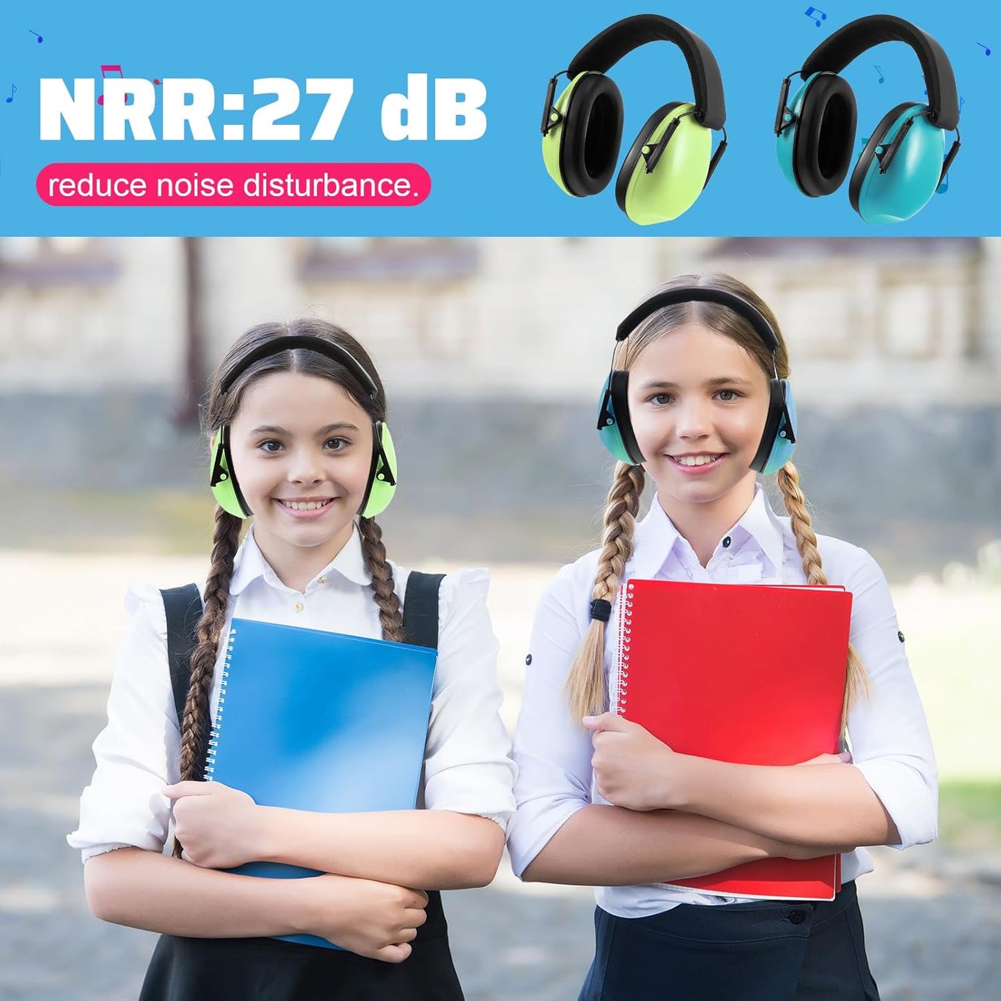 Amylove 12 Pcs Kids Ear Protection Noise Cancelling Headphones Ear Muffs Bulk 27db Adult Noise Reduction Hearing Earmuff(Universal Fit (kids & Adults),Classic Style,Macaron Color)