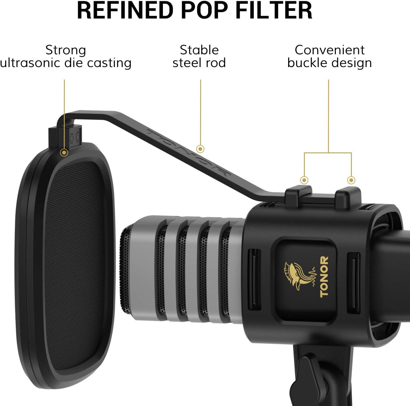 TONOR USB Microphone for PC, Cardioid Condenser Computer Mic with Tripod Stand, Pop Filter, Shock Mount for Gaming, Streaming, Podcasting, YouTube