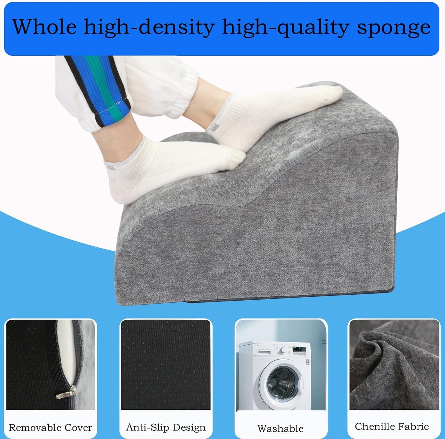 Foot Rest for Under Desk at Work.Multifunctional 3-Tier Foot Stool,with Washable Footrest.for Under Desk,Office Chair Gaming Chair & Sofa,Leg Elevation Pillow,Supports Posture -Dark Grey