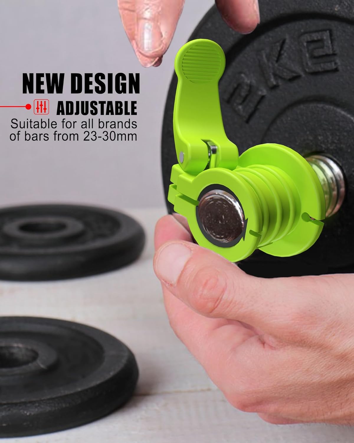 Pro Barbell Clips 1 inch Barbell Clamps 0.9-1.18inch Quick Release Weight Clips for Bars Multi-Size Adjustable Olympic Barbell Clamps