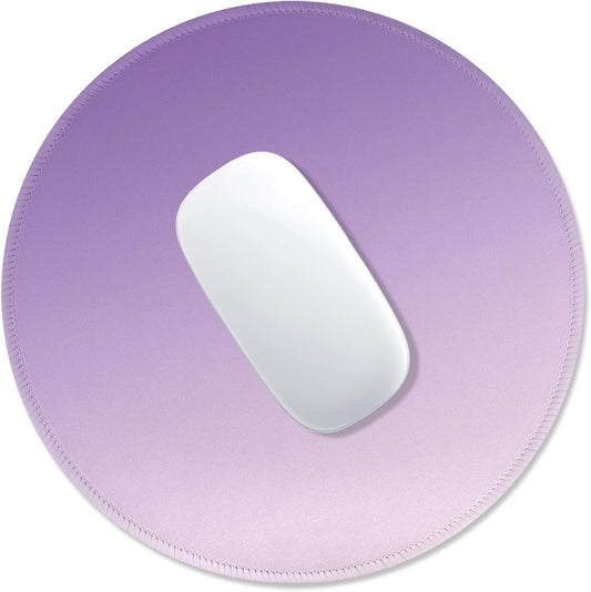 ITNRSIIET Mouse Pad Non-Slip Rubber Base Smooth Surface Stitched Edges Waterproof Durable Compatible with All Mice for Office & Gaming, Desk Accessory, Diameter 8.7 inch, Lavender Gradient