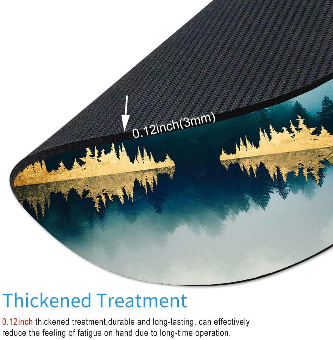 Mouse Pad, Round Personalized Computer Mouse Pads with Abstract Mountain Design, Washable Mouse Mat with Lycra Cloth, Gaming Office Home Non-Slip Rubber Base Mousepad