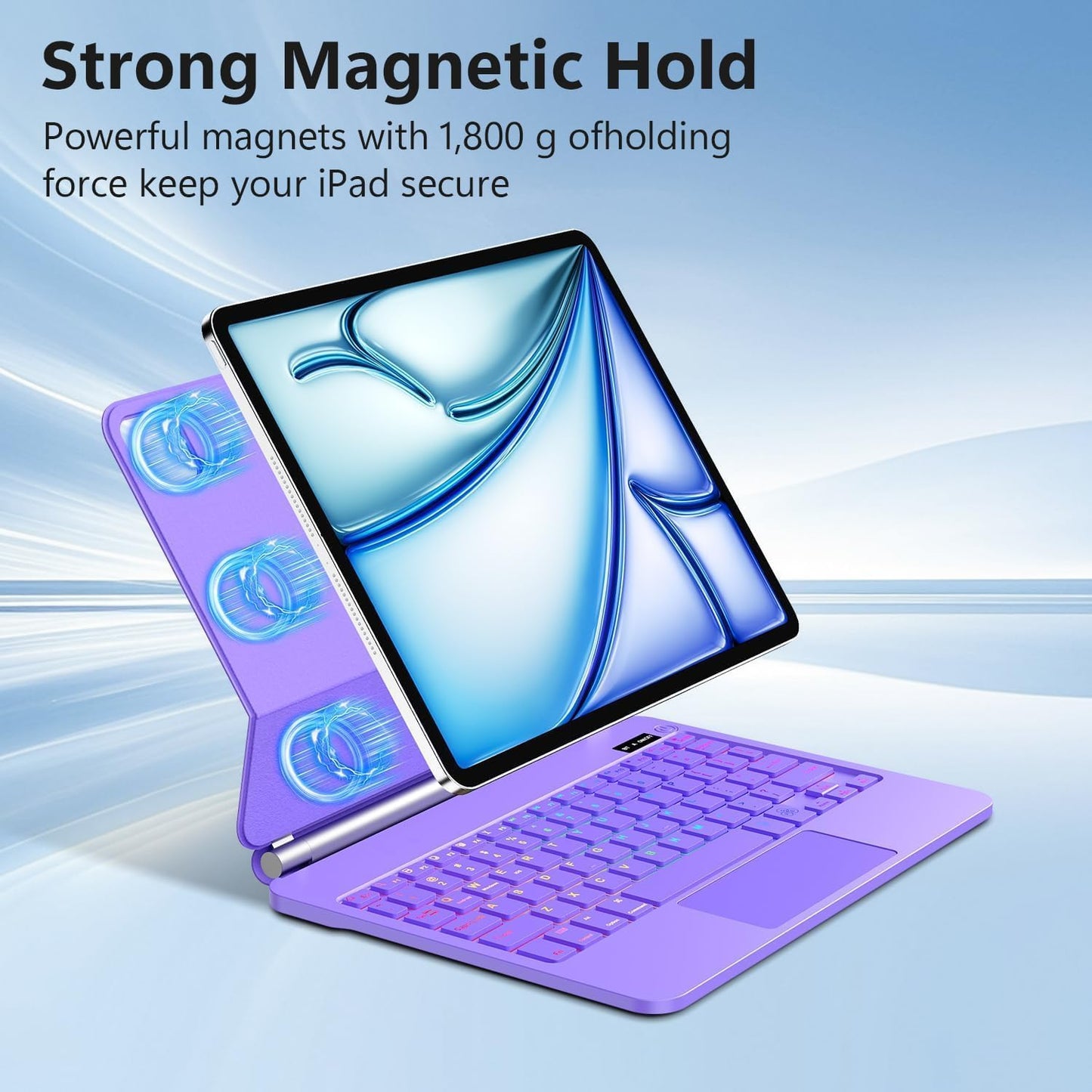 Keyboard Case for iPad Air 13 inch (M2, 2024),iPad Pro 12.9 inch (3/4/5/6th Gen) Magic Magnetic - Easy-Set Floating Cantilever Stand, Multi-Touch Trackpad Backlit Keyboard Case for iPad Air 13
