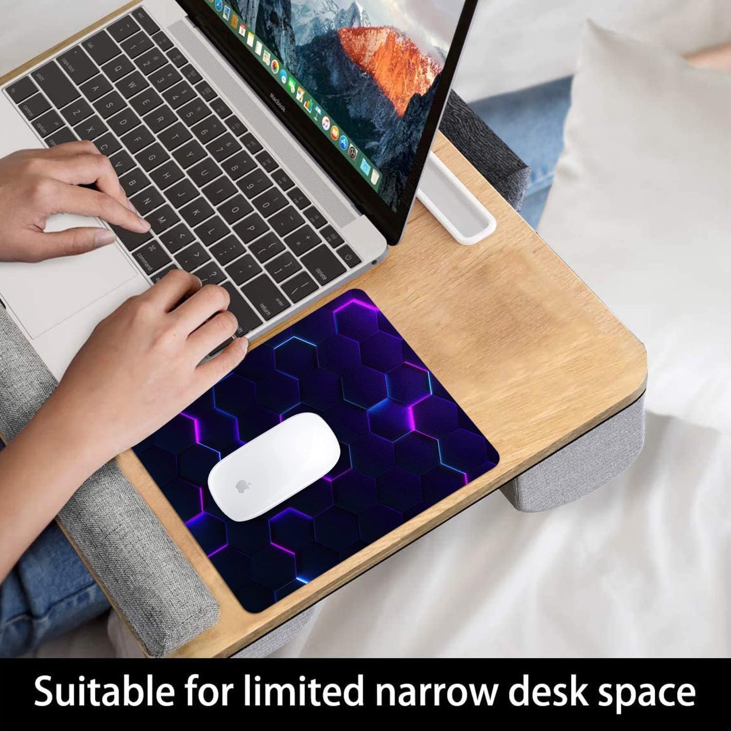 Purple Abstract Art Mouse Pad Personalized Design Computer Laptop Non-Slip Rubber Mouse Pad 9.5x7.9 Inch