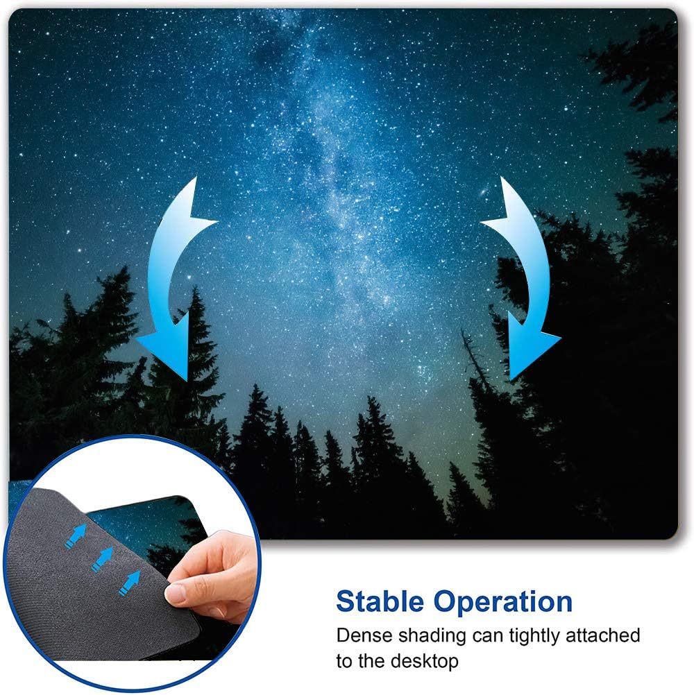 Milky Way Rises Over The Pine Trees Mouse Pad, Nature Mouse Pad, Custom Gaming Mouse Pads Non-Slip Rubber MousePads for Computers Laptop Office