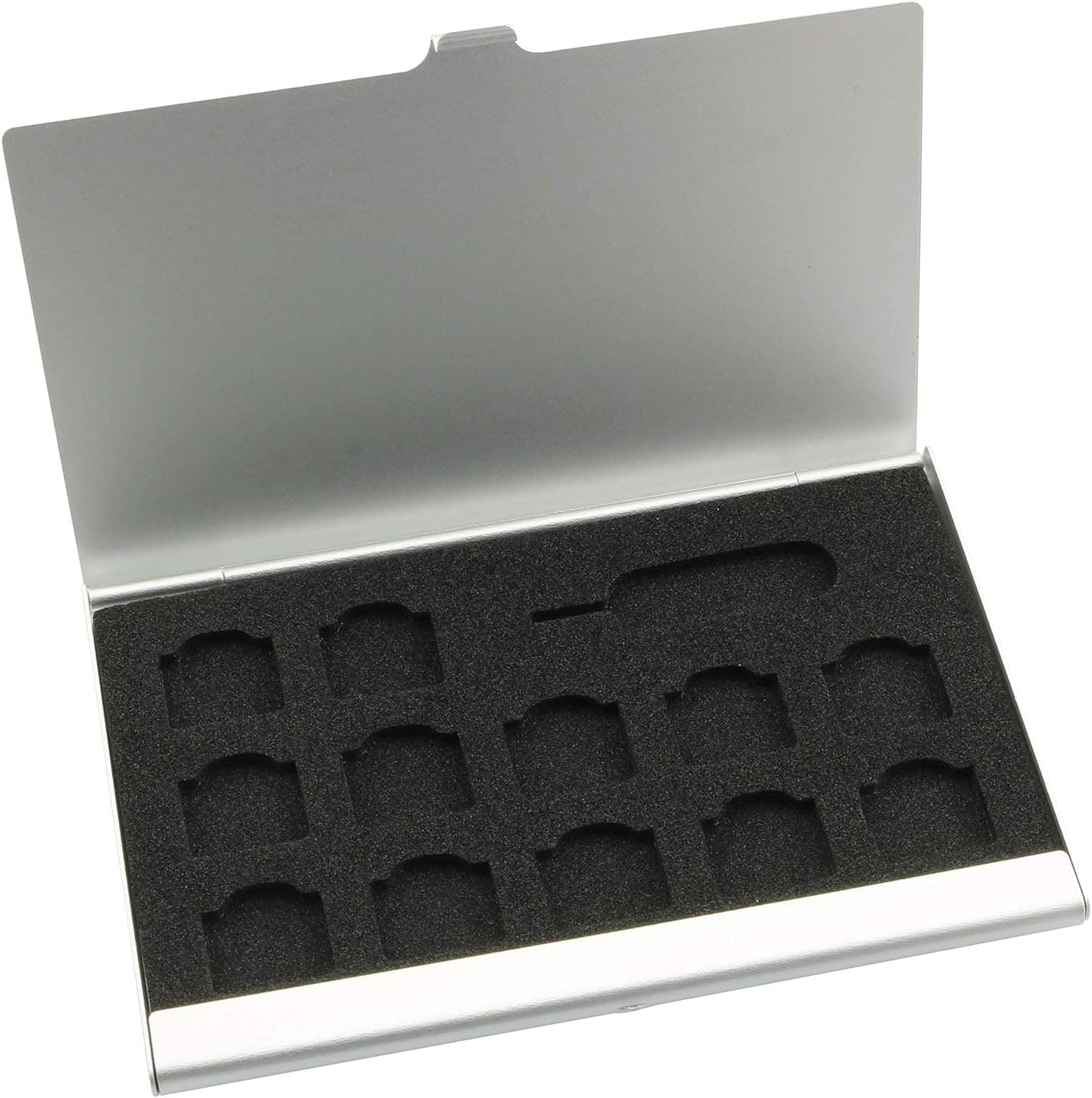 TAODAN Nano SIM Card Holder with Eject Pin,SIM Card Adapters Aluminum Alloy Storage Case Silver