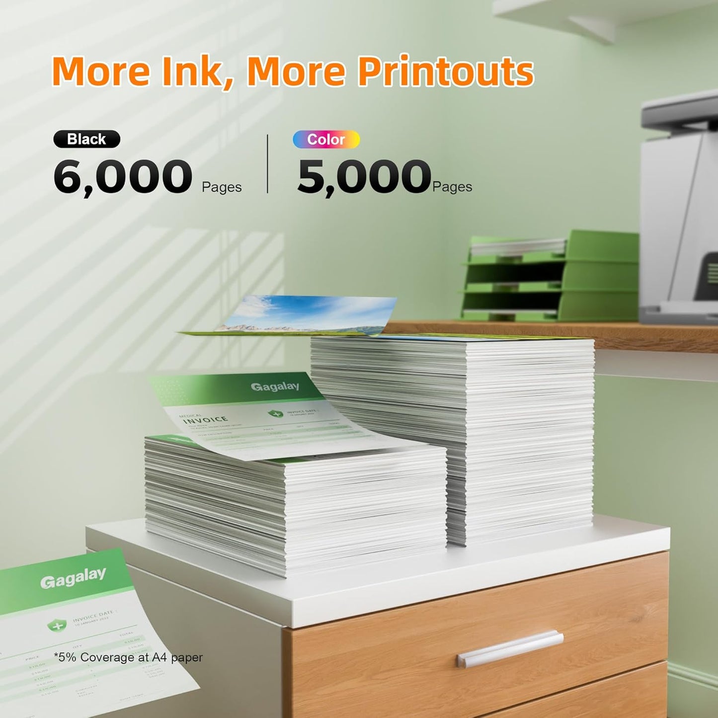 LC406XL Ink Cartridges for Brother Printer Replacement for Brother LC406 Ink Cartridges Work for MFC-J4335DW MFC-J5855DW MFC-J6555DW Printers, X-Large Capacity, Black Color