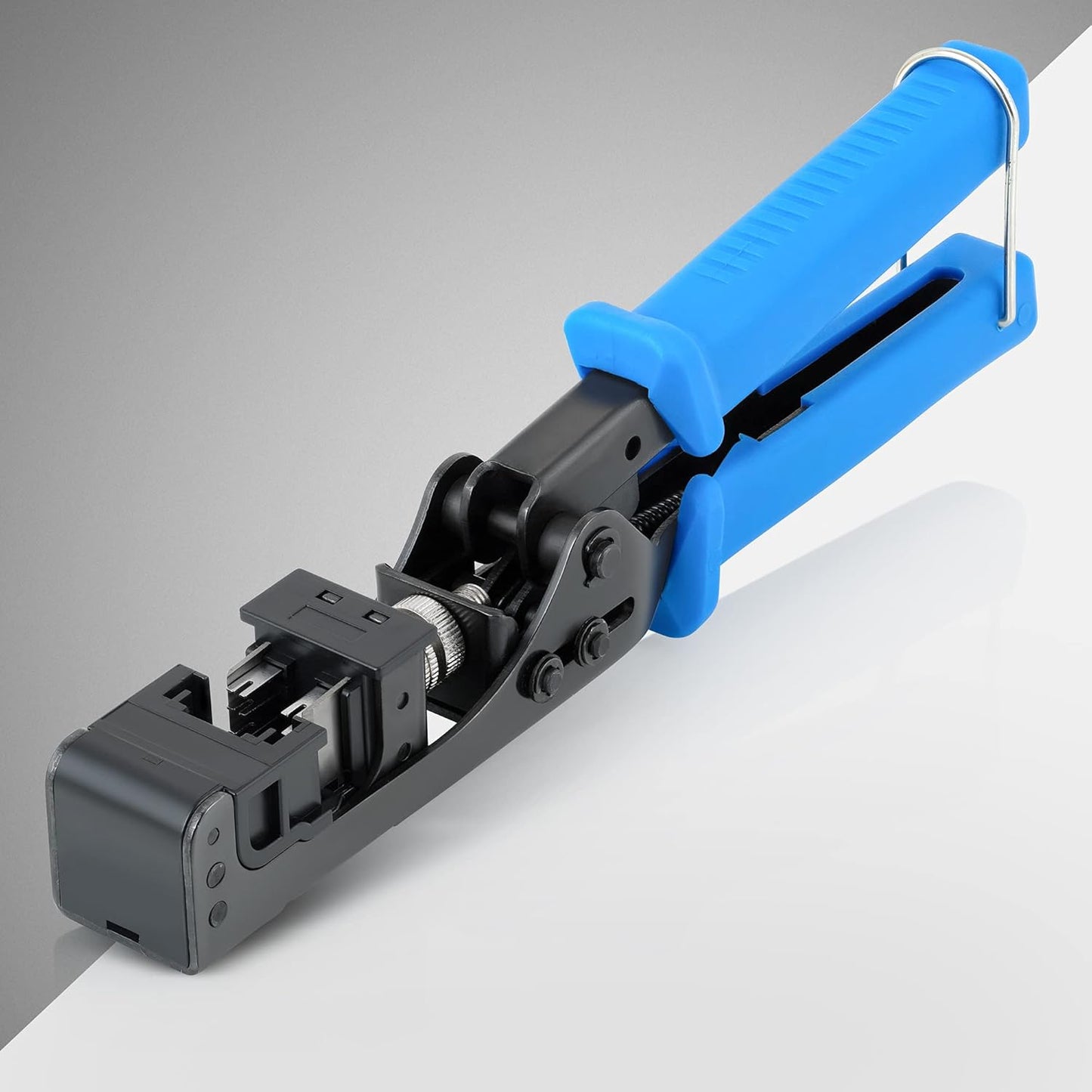 Everest easyJACK - 90° Angled Speed Termination Keystone Tool Set - with 20-Pack of RJ45 Cat6 Keystone Jacks in Orange (Slim Profile Design) - Time Saver Network Punch Down Tool Cat6