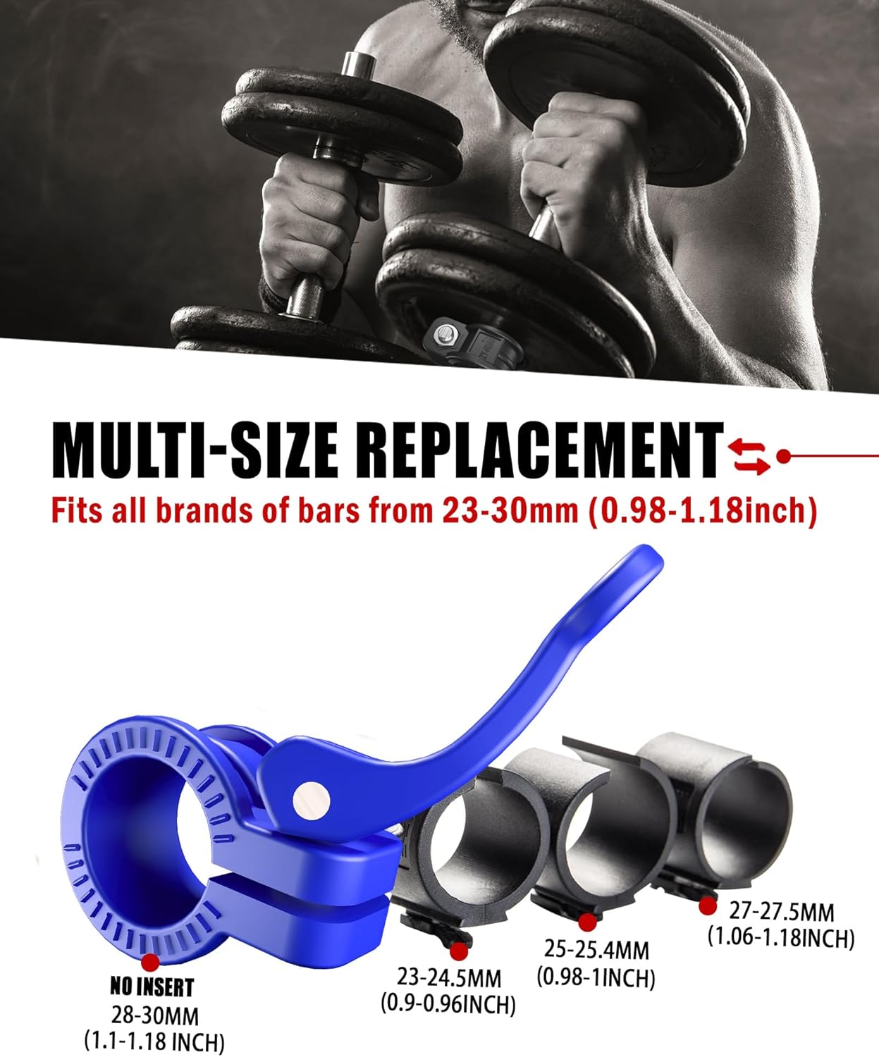 Mini Barbell Clips 1 inch I Multi-Size Adjustable Barbell Collar I 1 inch Barbell ClampsIQuick Release Weight Clips Pair of Locking for Dumbbell Bar