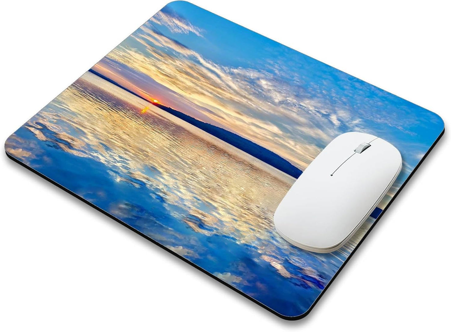 Beautiful Lake and Mountains at Sunset Mouse Pad Mat Rectangle Non-Slip Rubber Base Computer Mousepad