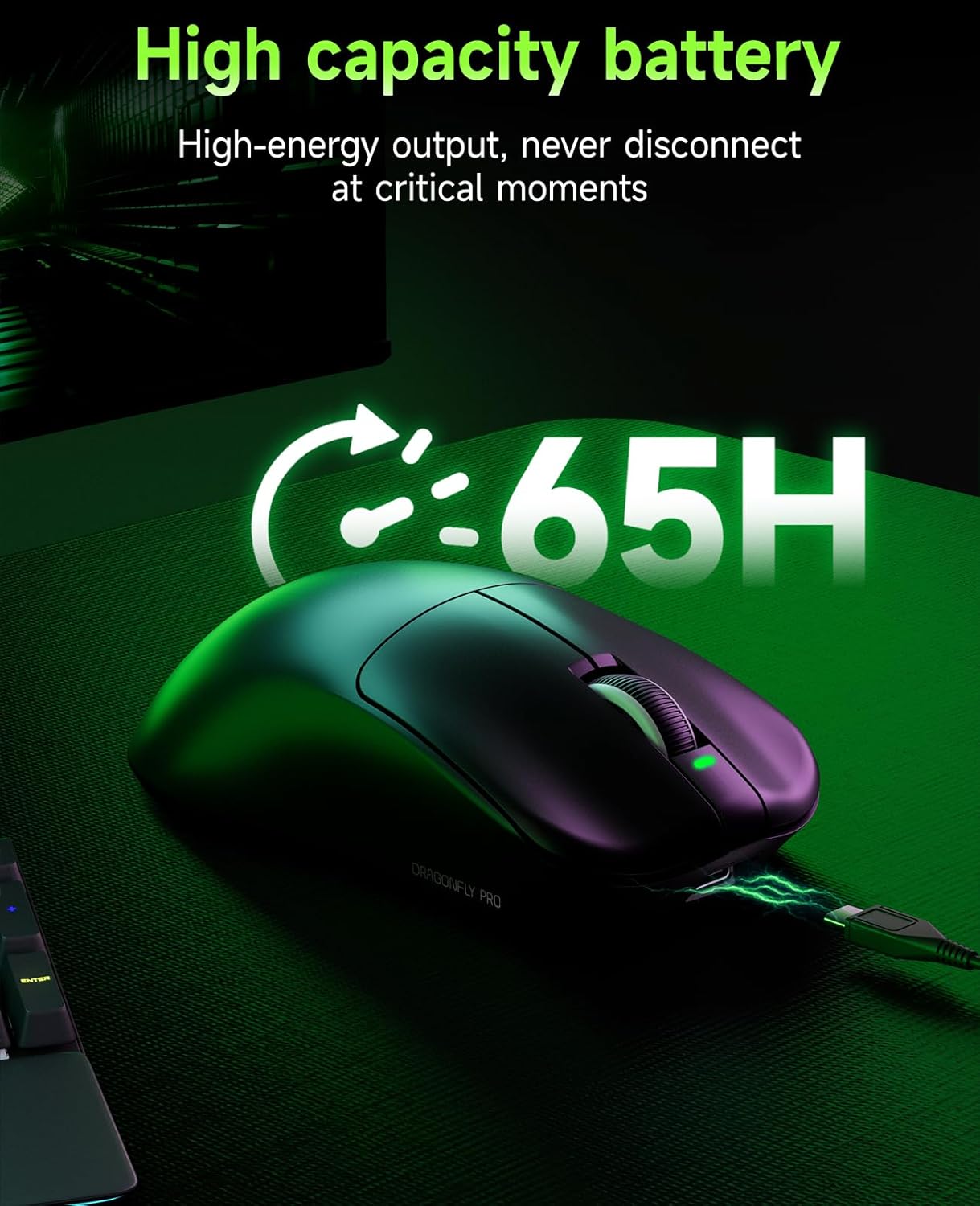 VGN F1 PRO Wireless Gaming Mouse - Ultralight 49g - Wireless & Wired Mode - 26000 Adjustable DPI - 1000Hz Polling Rate - 65 Hours Battery - Programmable Buttons - Esports Professional Grade - USB-C