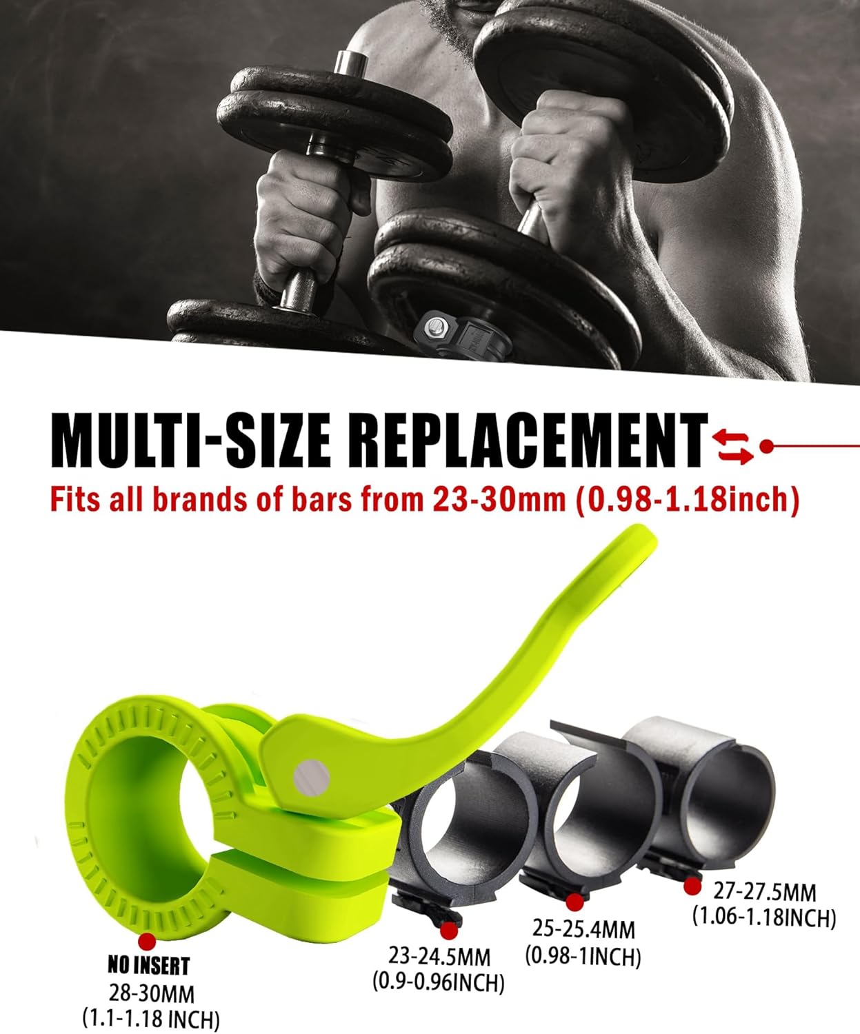 Mini Barbell Clips 1 inch I Multi-Size Adjustable Barbell Collar I 1 inch Barbell ClampsIQuick Release Weight Clips Pair of Locking for Dumbbell Bar