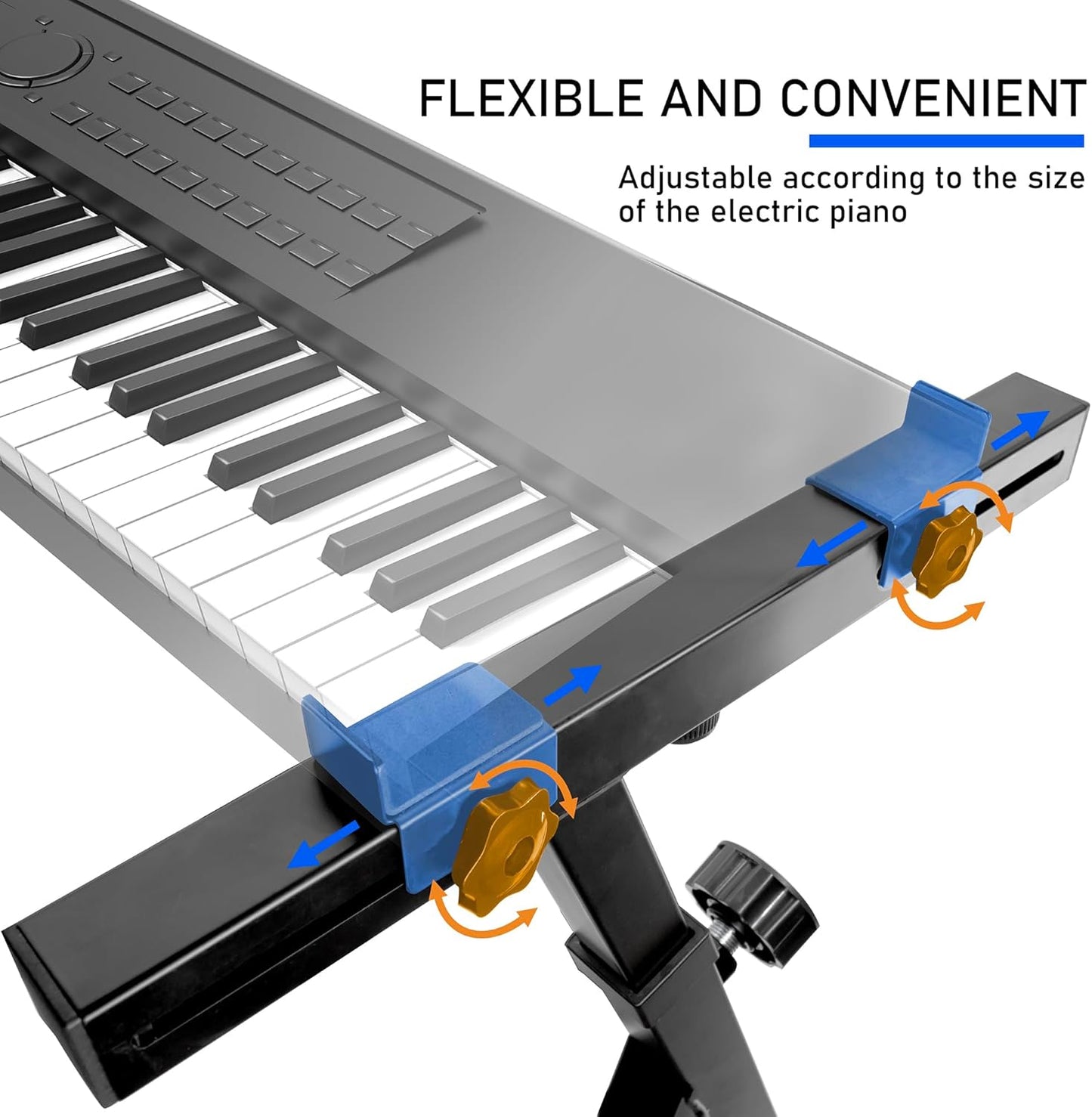 Universal Keyboard Stand, Z-style Heavy-Duty Piano Stand, Adjustable and Portable Piano Keyboard Stand for 61 and 88 Keys