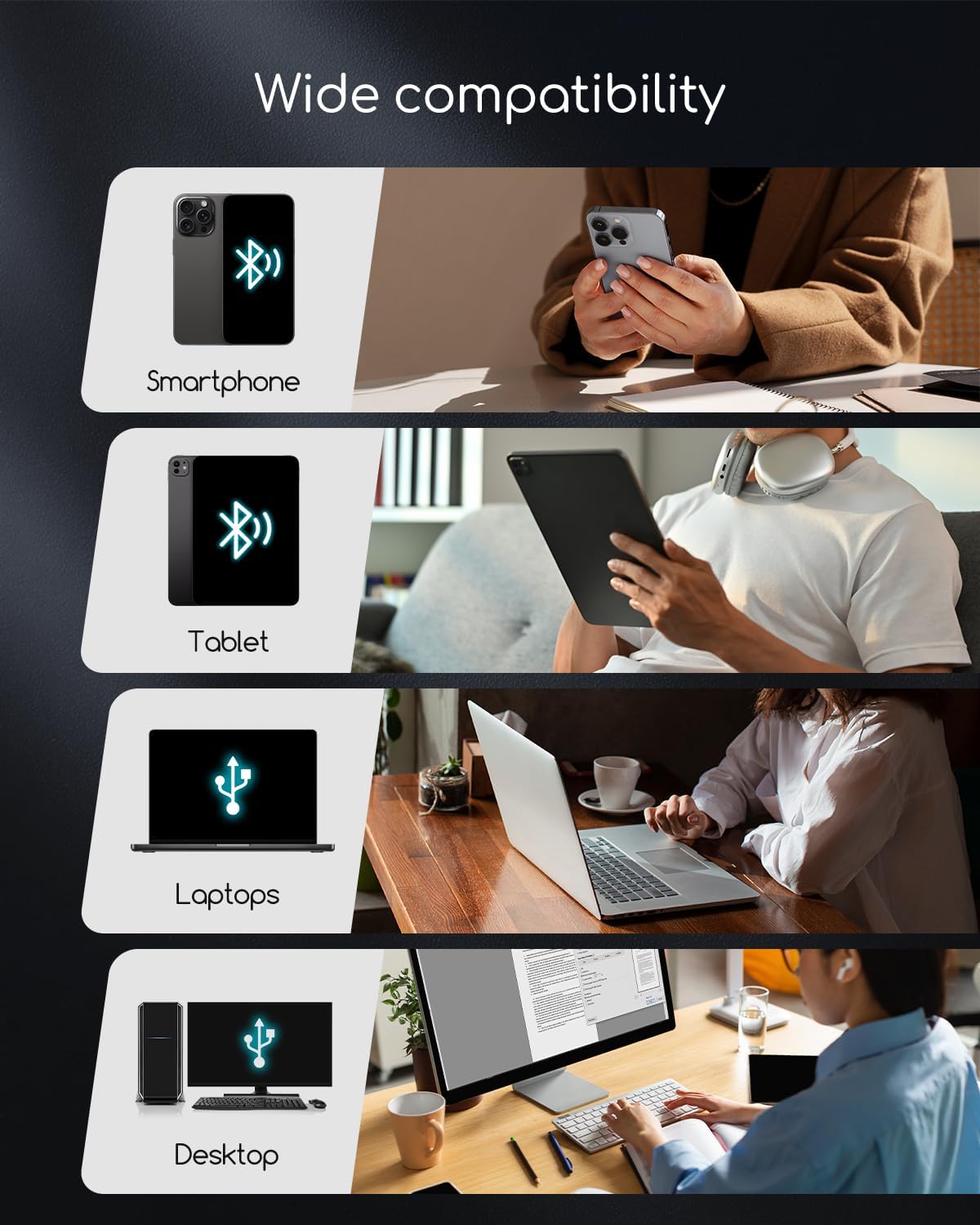 Portable Thermal Printer, Bluetooth Portable Printers Wireless for Travel Home, Small Inkless Mobile Mini Printer for Phone Laptop, Support 8.5'' x 11'' US Letter,A4,4.33'',3.14'',2.08'' Thermal Paper