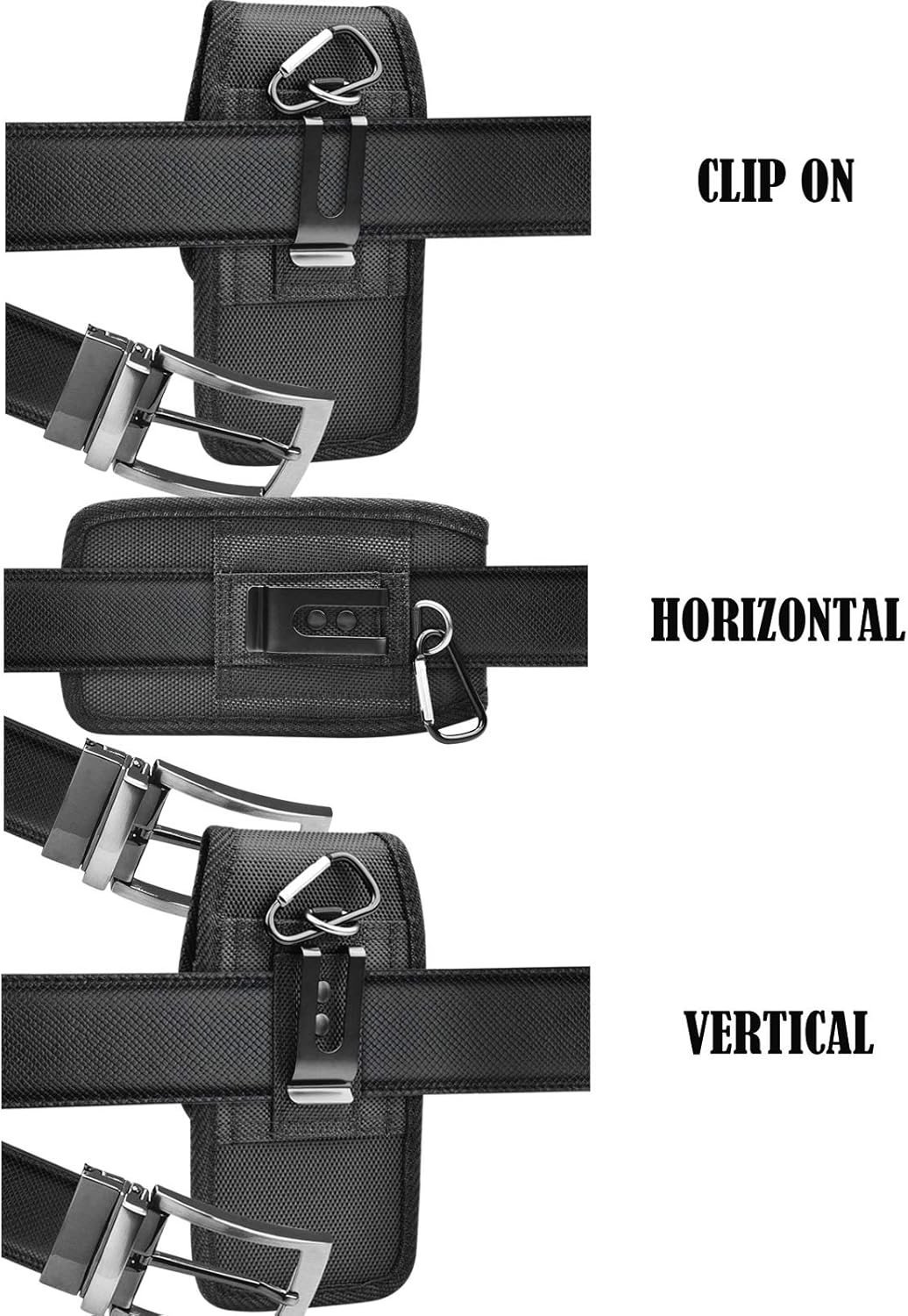 Njjex Phone Holster for Motorola Moto G 5G 2025 G Stylus 2023 G Power 5G 2024 G Play G Pure G Fast Edge 2025 Edge 60 50 G86 G84 G54 G72 Z4 Nylon Cell Phone Belt Clip Holster Holder Pouch Carrying Case