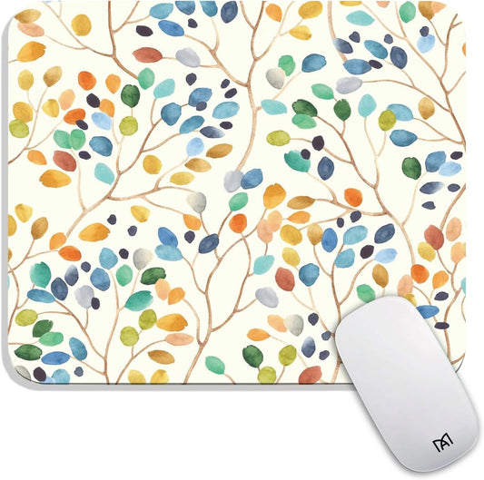 Square Mouse Pad Colorful Forest,Personalized Premium-Textured Custom Mouse Mat Design,Washable Mousepad Cloth,Non-Slip Rubber Base Computer Mouse Pads for Wireless Mouse