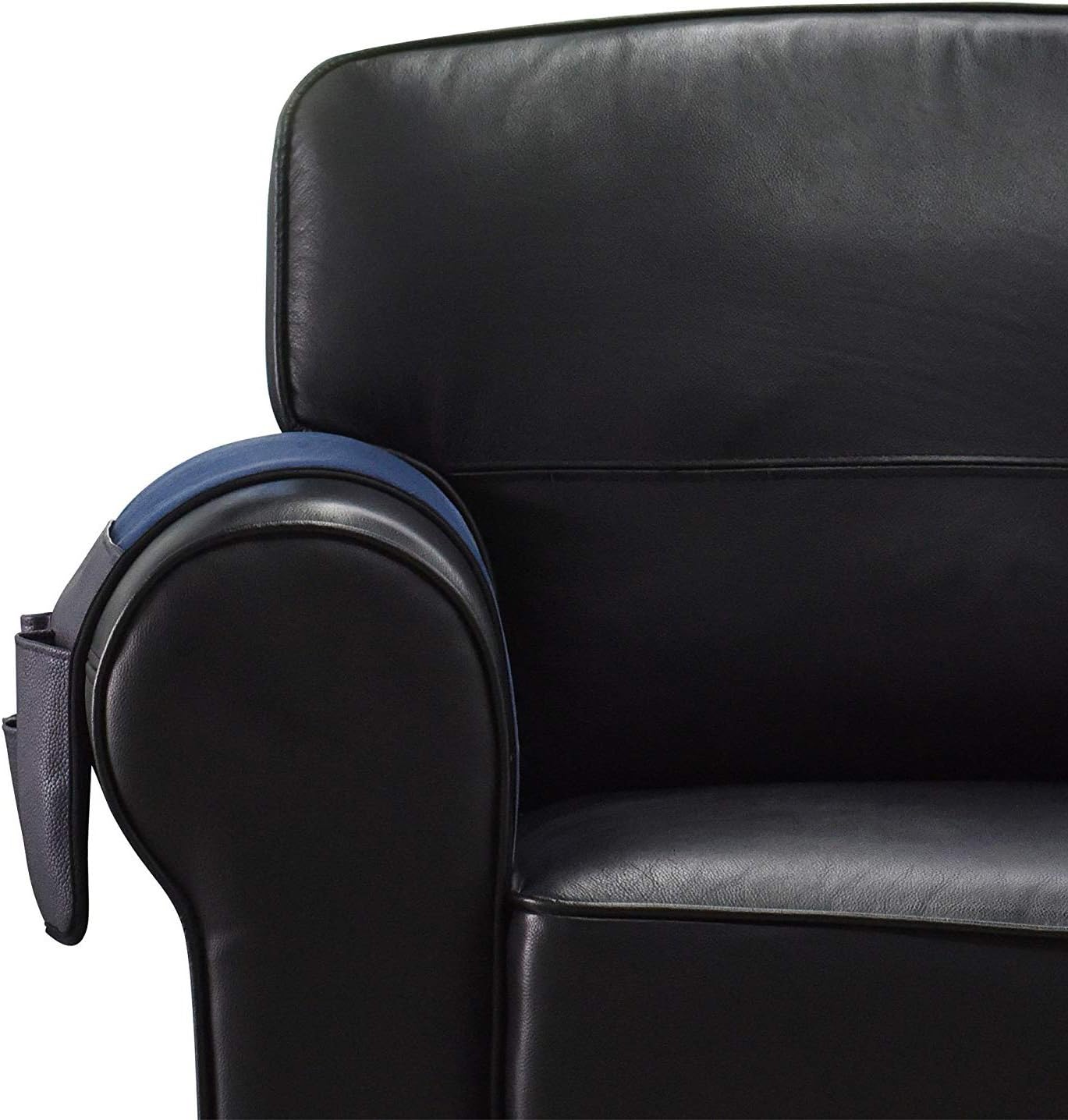 Wanty Velvet Sofa Couch Chair Armrest Soft Caddy Organizer Holder for Remote Control, Cell Phone, Book, Pencil (Blue)