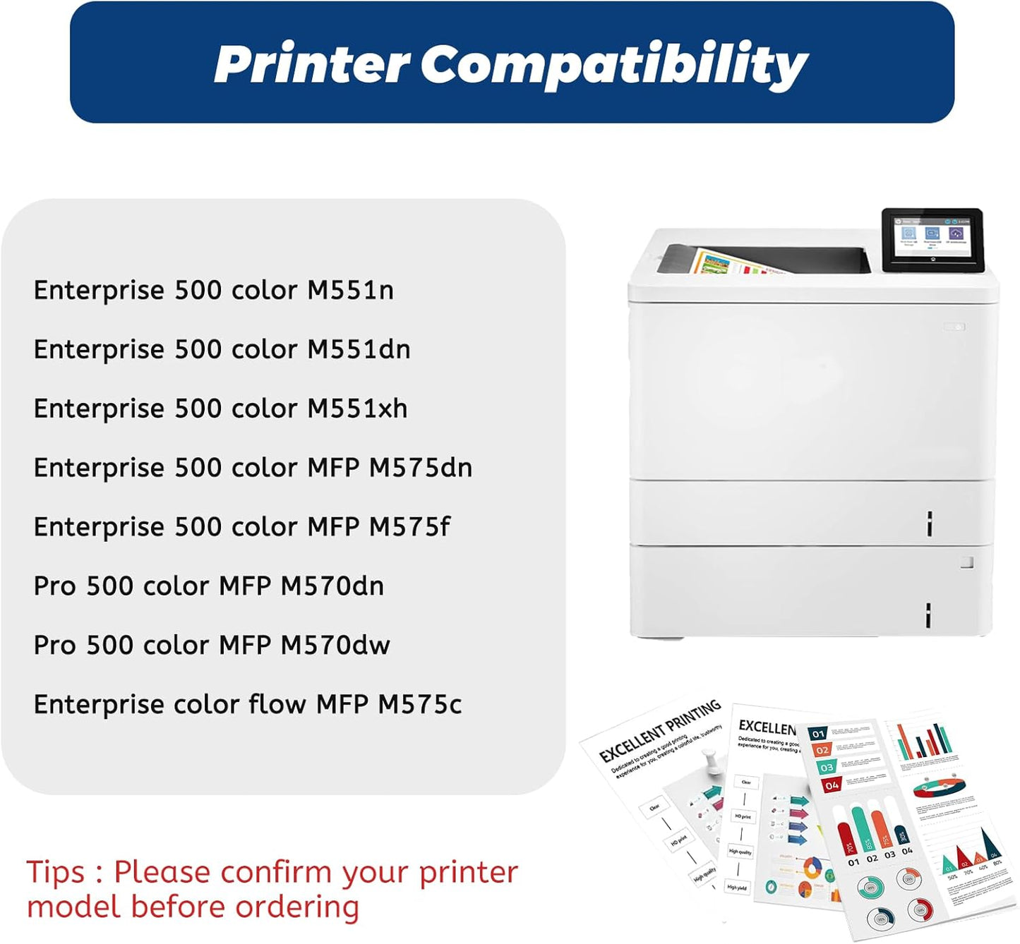 507A Yellow Toner Cartridge,Remanufactured Replacement Compatible for HP 507 507 A CE402A for Laserjet 500 Color m551 m551dn m551n m551xh m570dn m570dw m575c m575dn m575f (1-Pack)